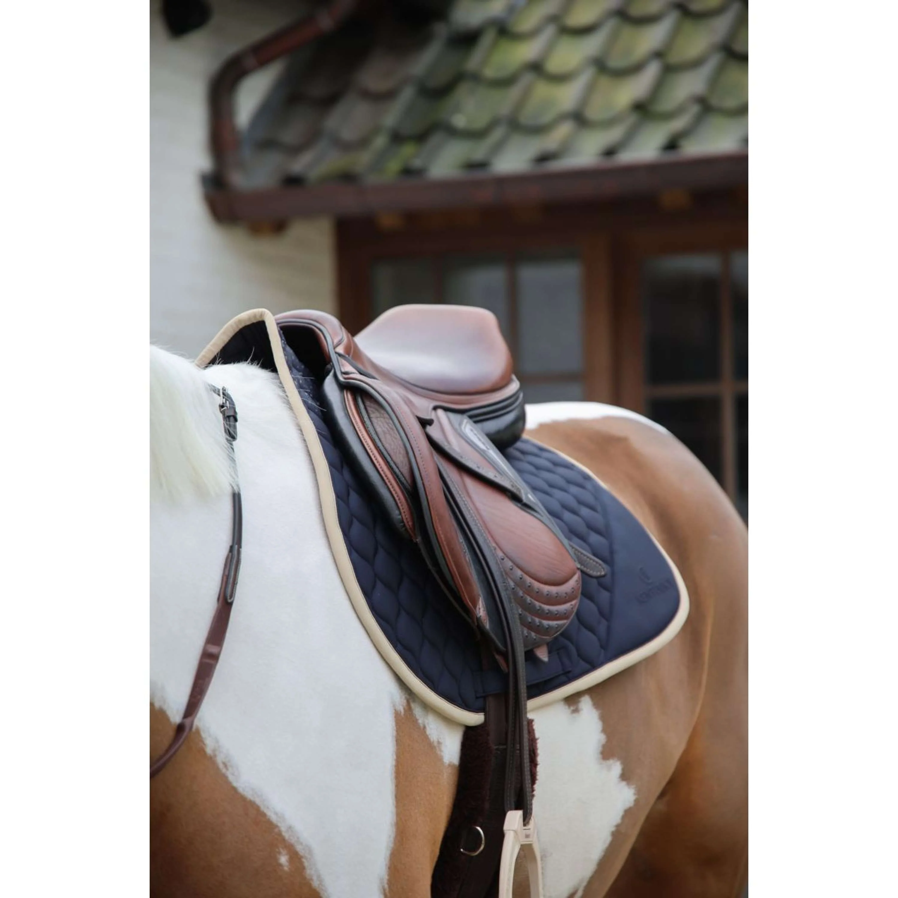 Kentucky Horsewear Tapis de Selle Softshell Onion Quilt de Saut Marin/Beige - Image 8