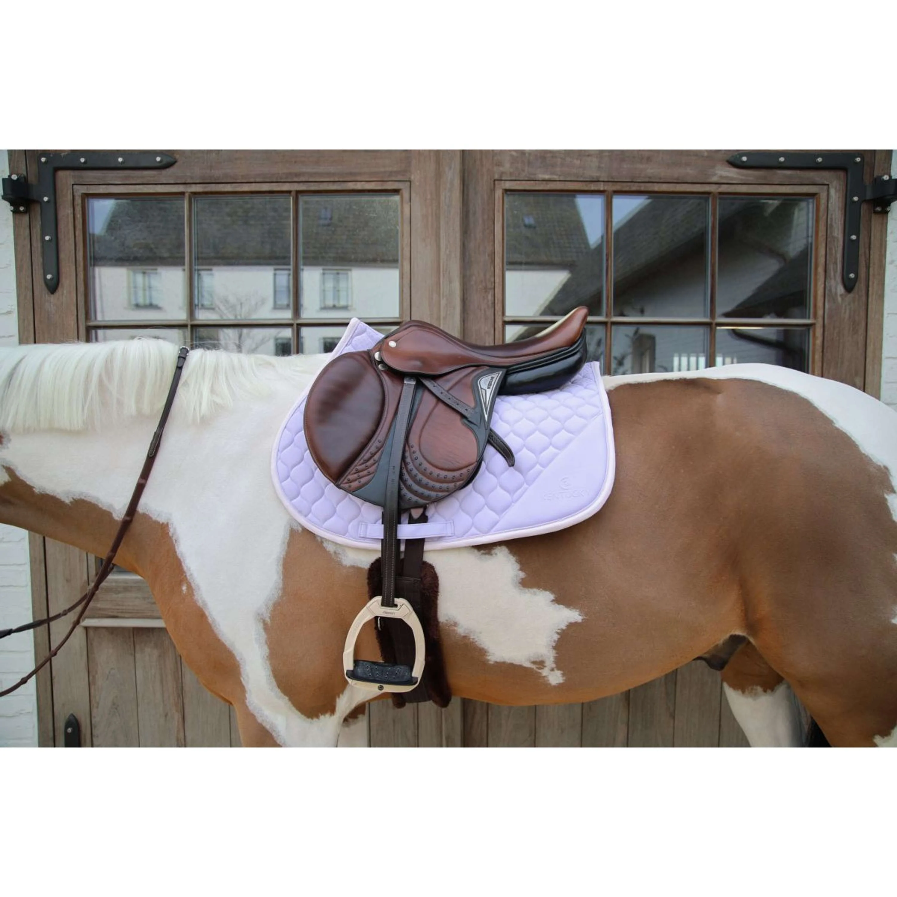 Kentucky Horsewear Tapis de Selle Softshell Onion Quilt de Saut Violet clair/Rose clair - Image 4