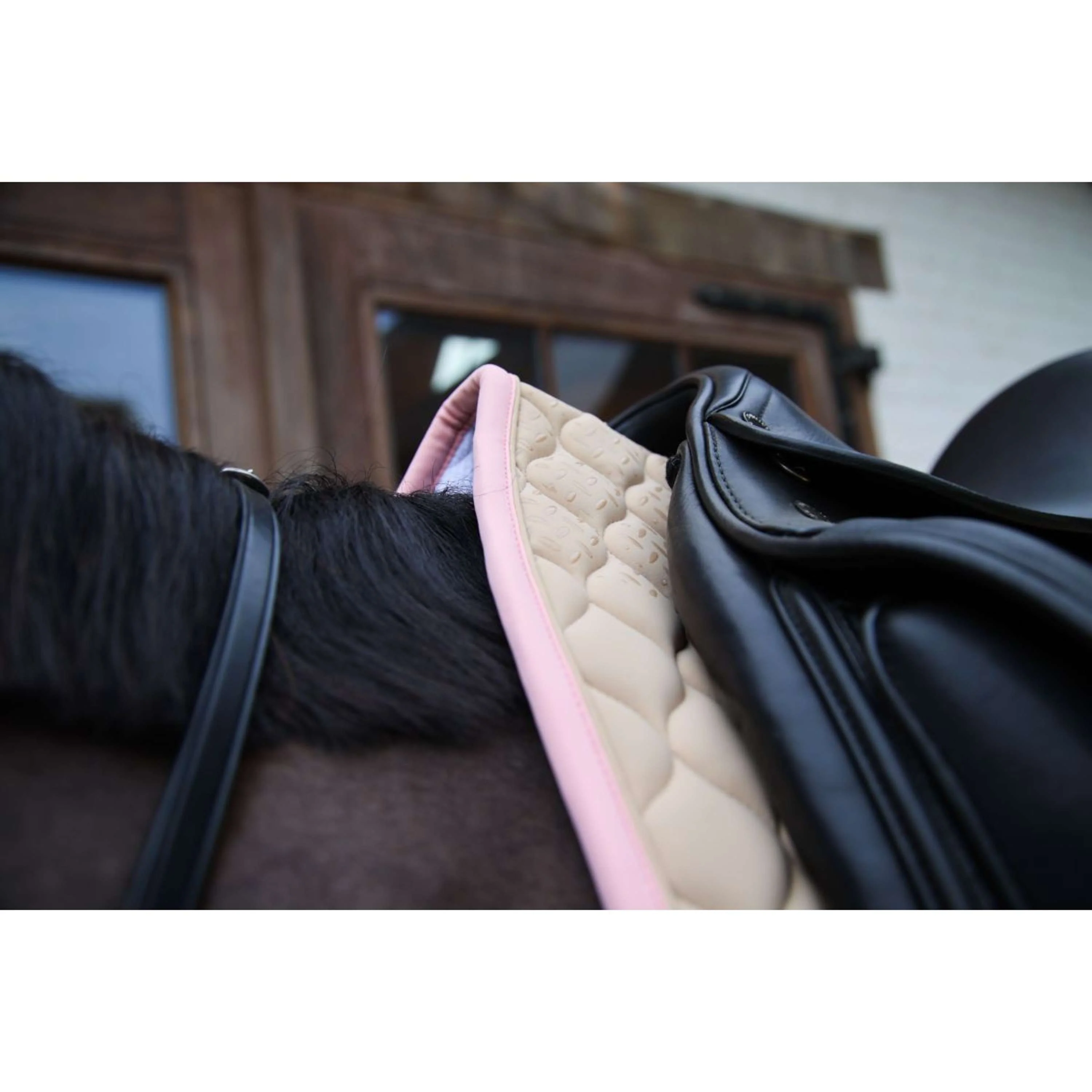 Kentucky Horsewear Tapis de Selle Softshell Onion Quilt Dressage Beige/Vieux Rose - Image 3