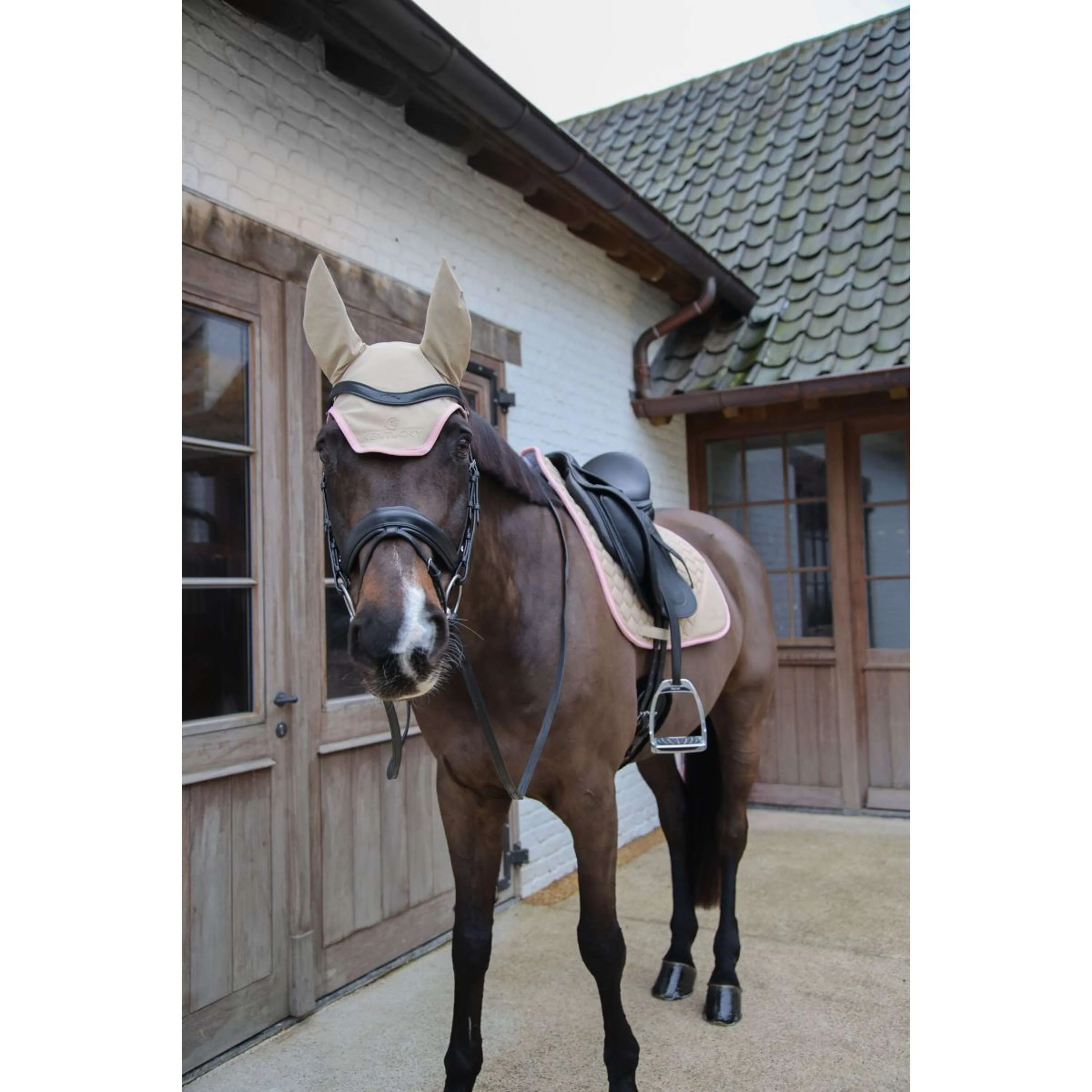 Kentucky Horsewear Tapis de Selle Softshell Onion Quilt Dressage Beige/Vieux Rose - Image 8