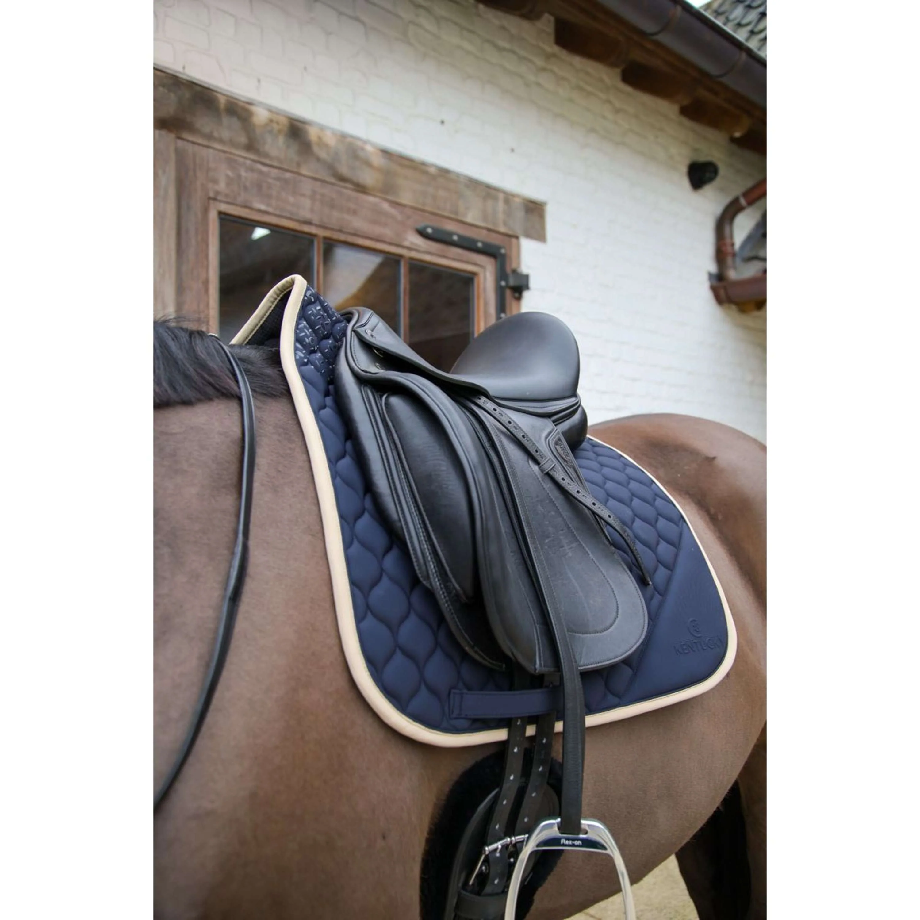 Kentucky Horsewear Tapis de Selle Softshell Onion Quilt Dressage Marin/Beige - Image 4