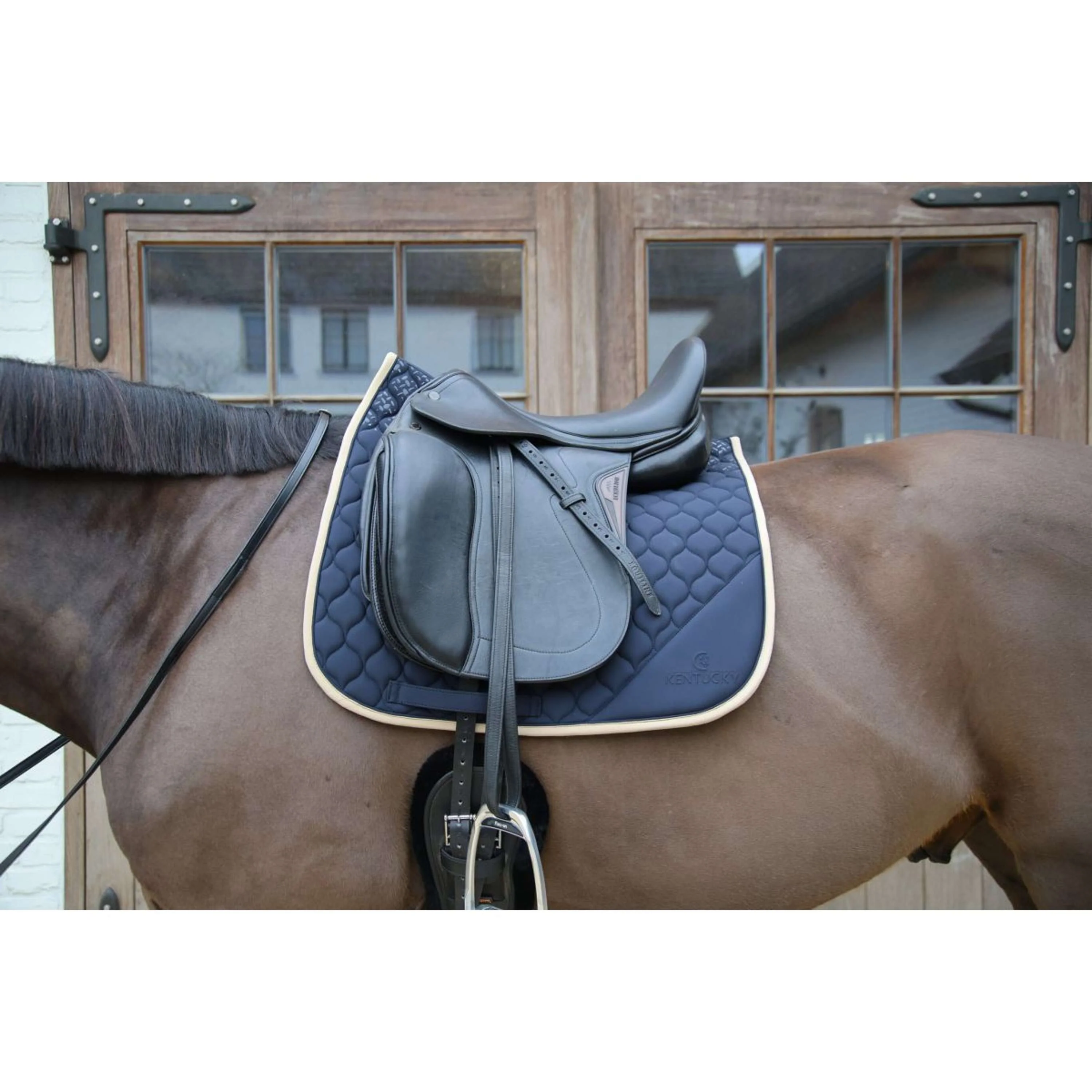 Kentucky Horsewear Tapis de Selle Softshell Onion Quilt Dressage Marin/Beige - Image 7