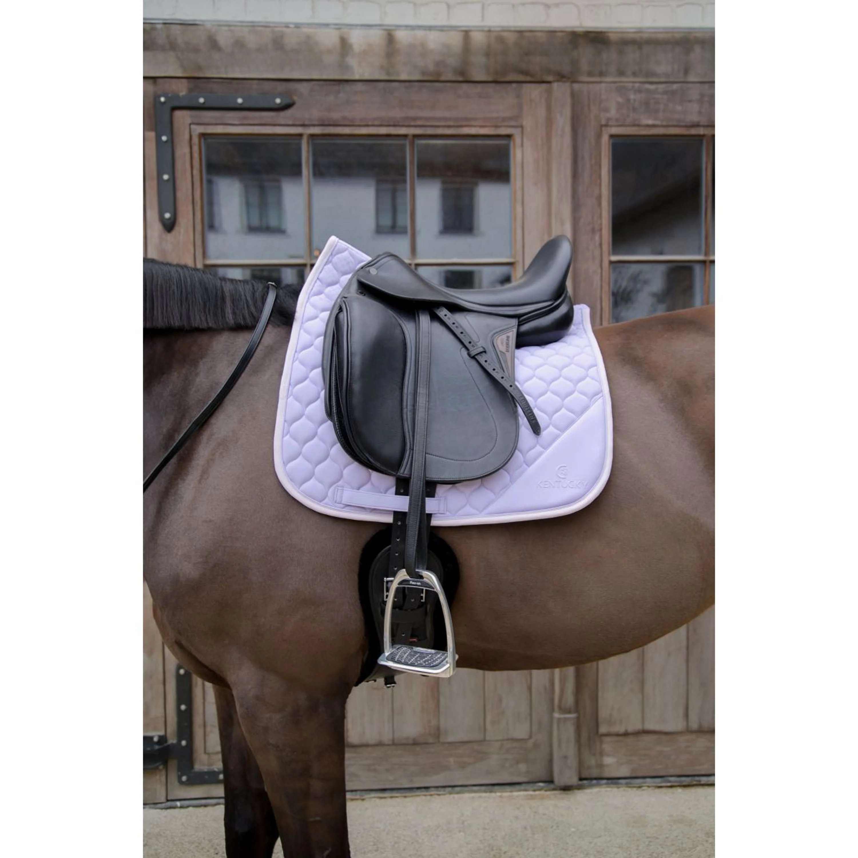 Kentucky Horsewear Tapis de Selle Softshell Onion Quilt Dressage Violet clair/Rose clair - Image 2
