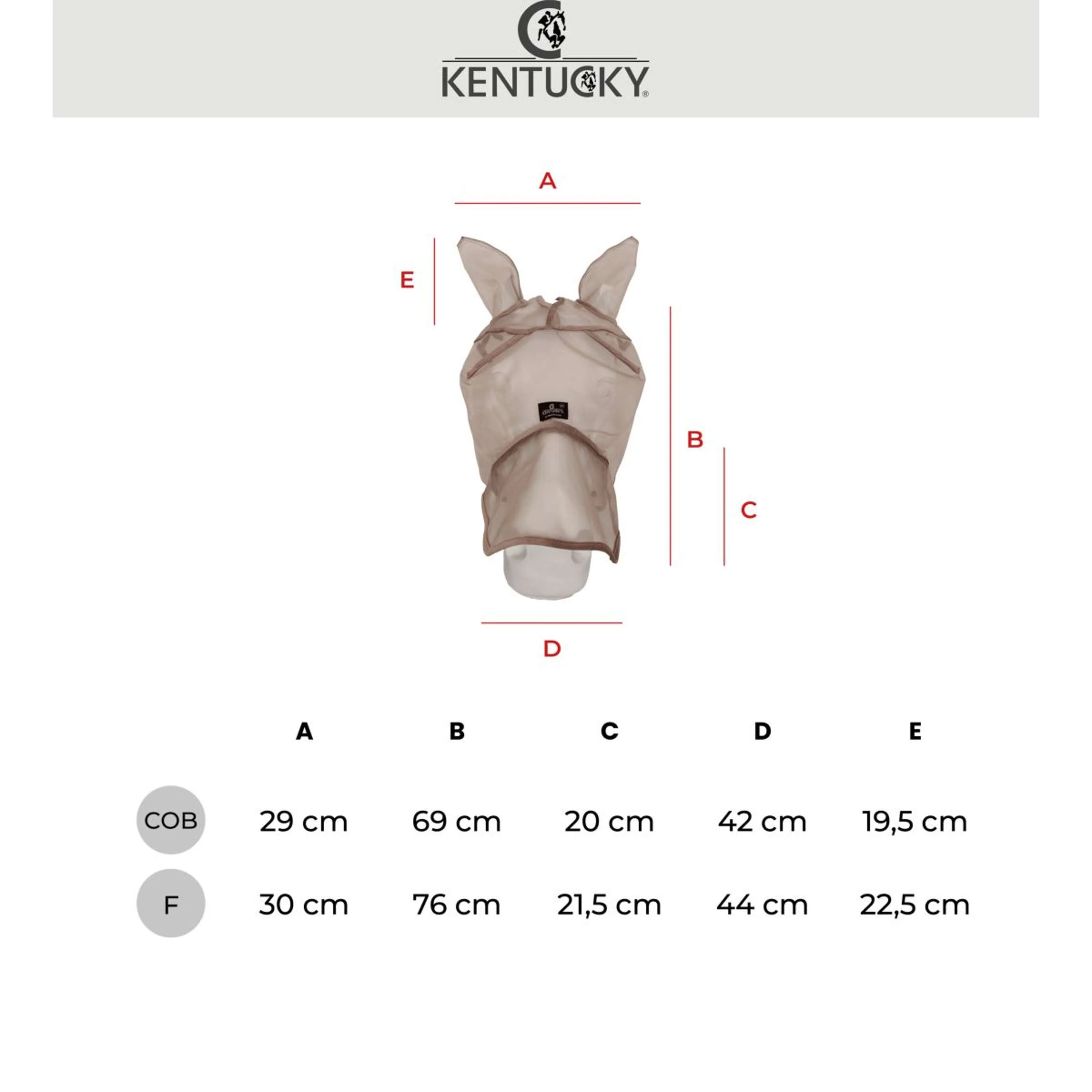Kentucky Masque Anti-Mouches Heart avec Oreilles et Nez Beige - Image 13