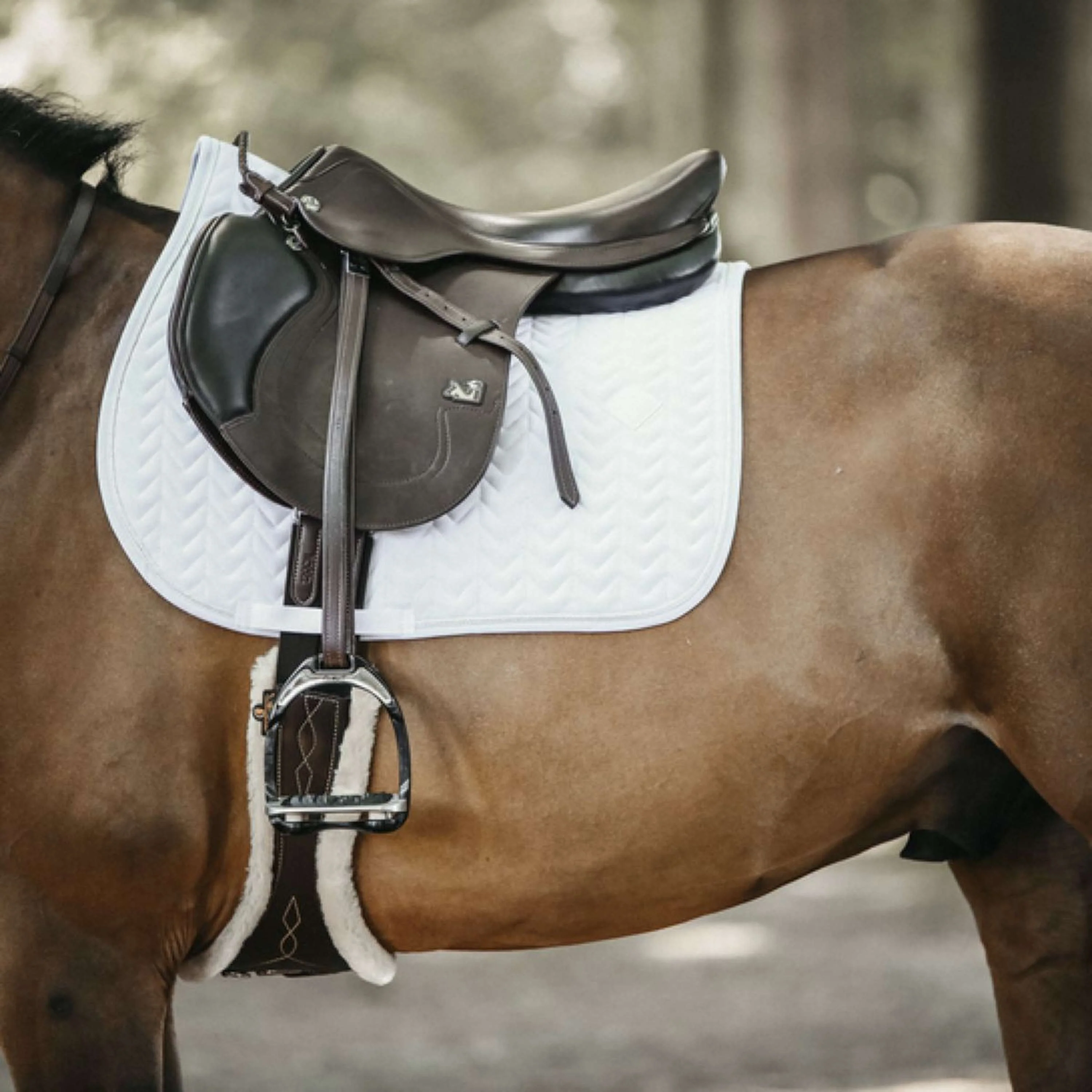 Kentucky Tapis de Selle De Saut Fishbone Blanc - Image 2