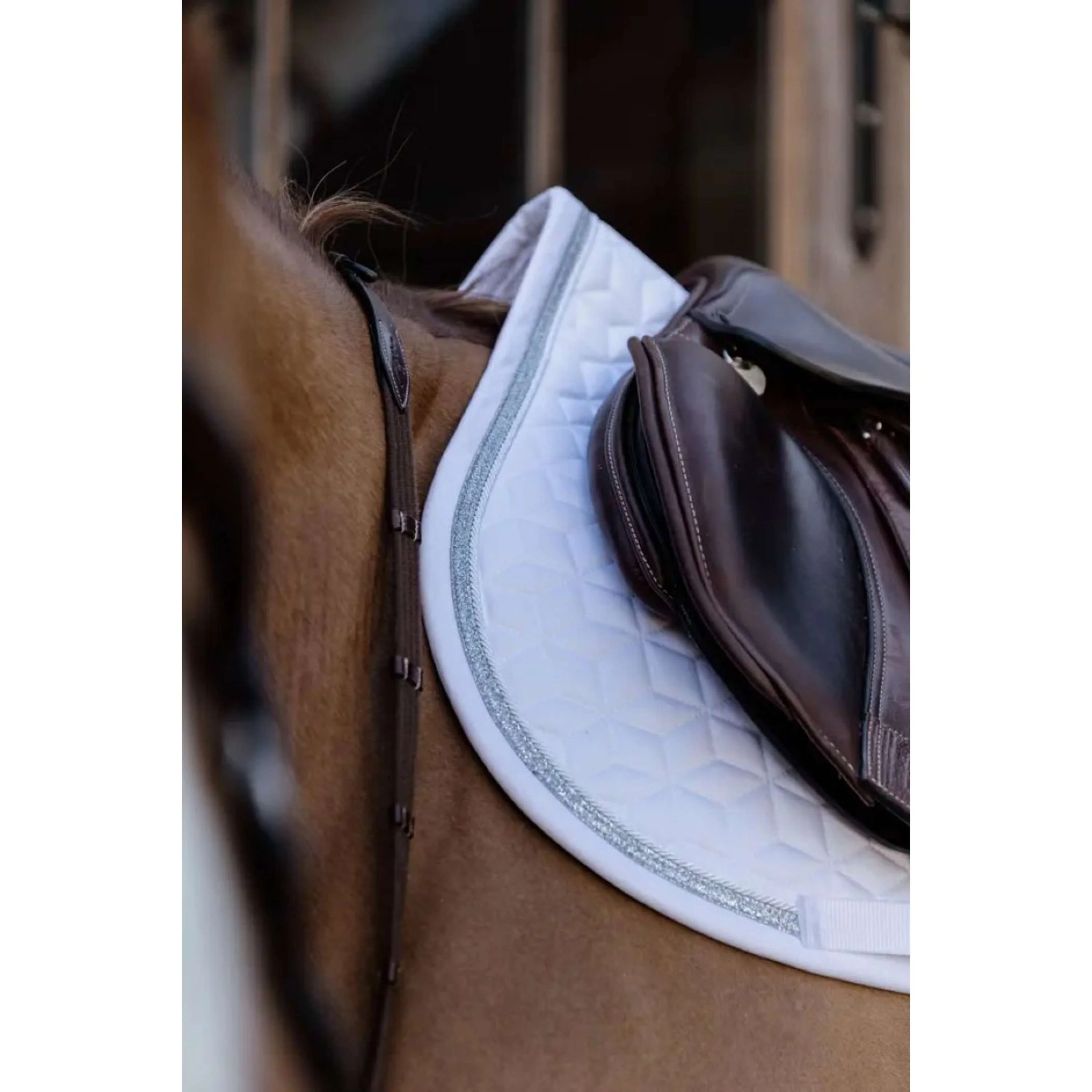 Kentucky Tapis de Selle Glitter Rope de Saut Blanc/Blanc - Image 3