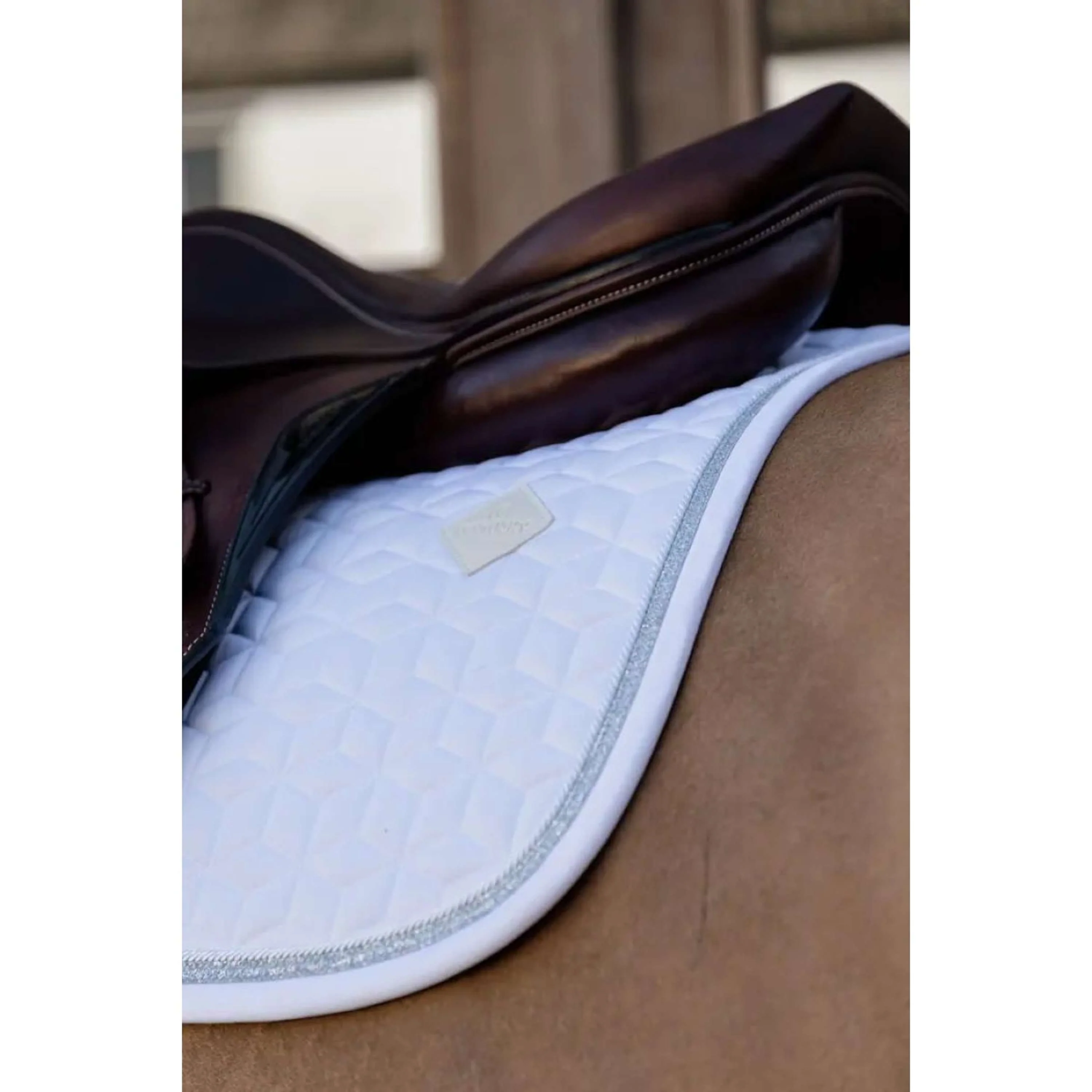 Kentucky Tapis de Selle Glitter Rope de Saut Blanc/Blanc - Image 5