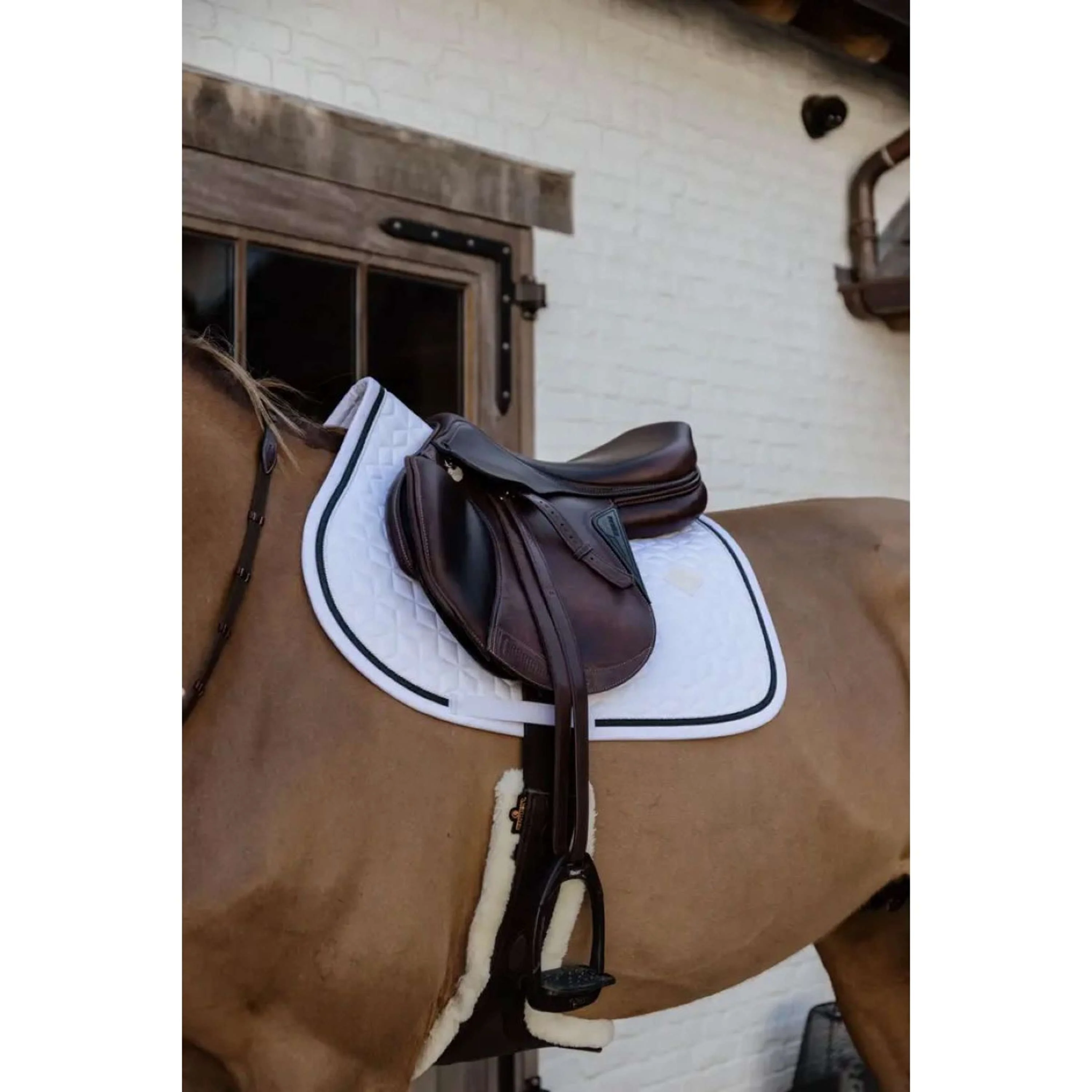 Kentucky Tapis de Selle Glitter Rope de Saut Blanc/Noir - Image 3