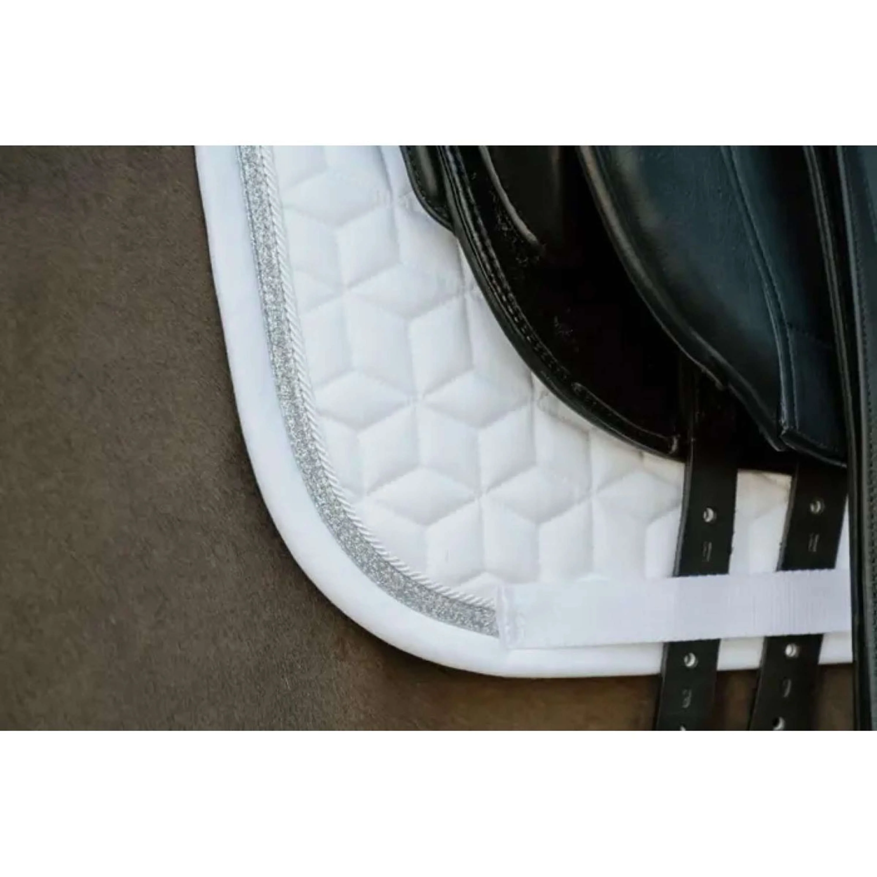 Kentucky Tapis de Selle Glitter Rope Dressage Blanc/Blanc - Image 4