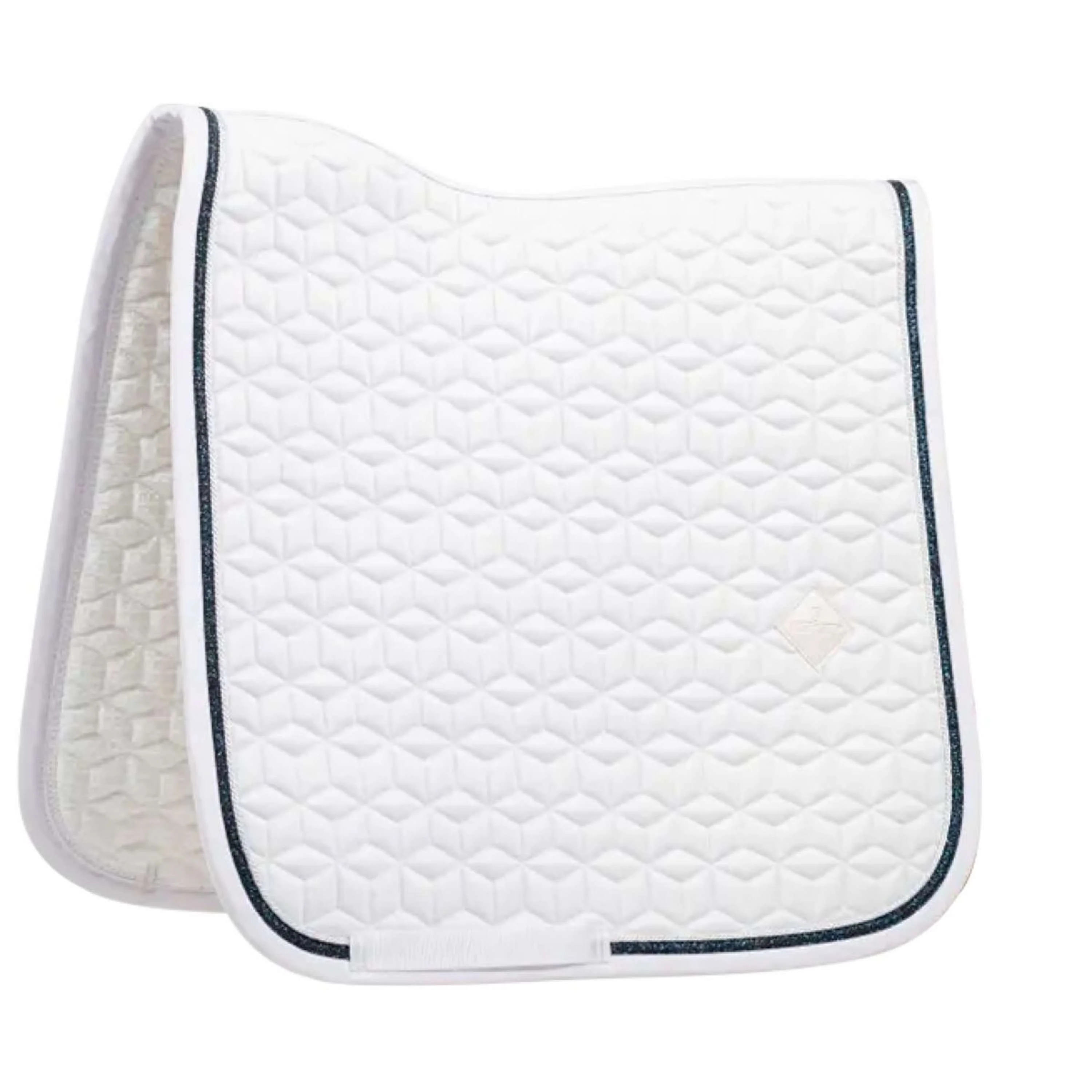 Kentucky Tapis de Selle Glitter Rope Dressage Blanc/Noir - Image 2
