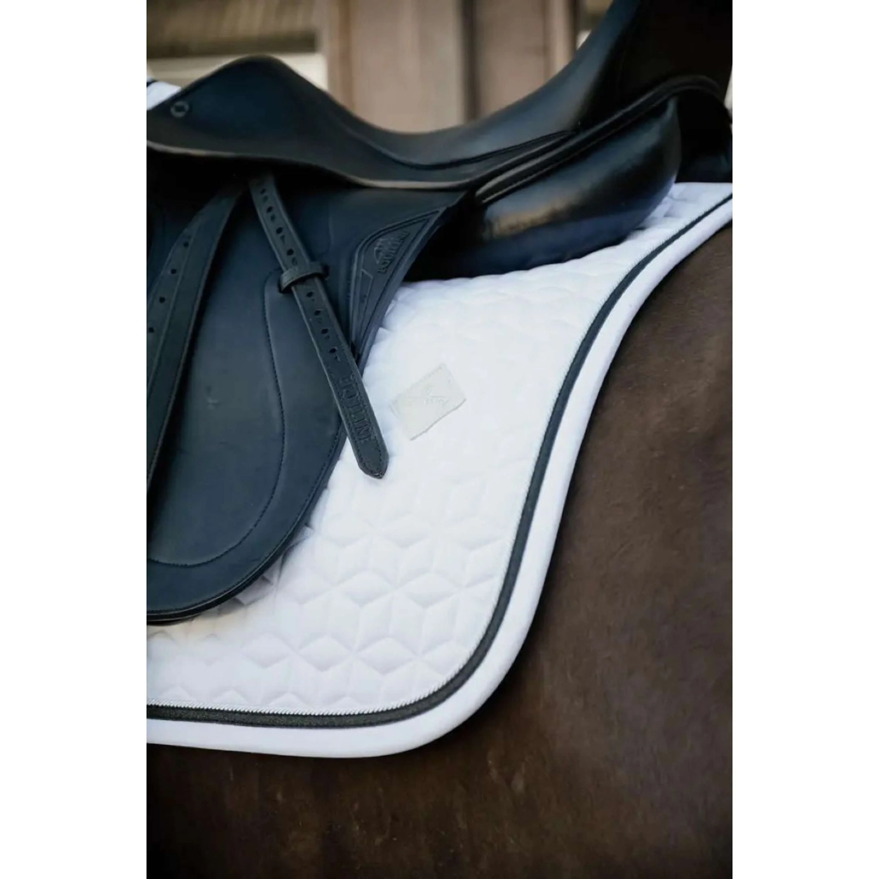 Kentucky Tapis de Selle Glitter Rope Dressage Blanc/Noir - Image 3