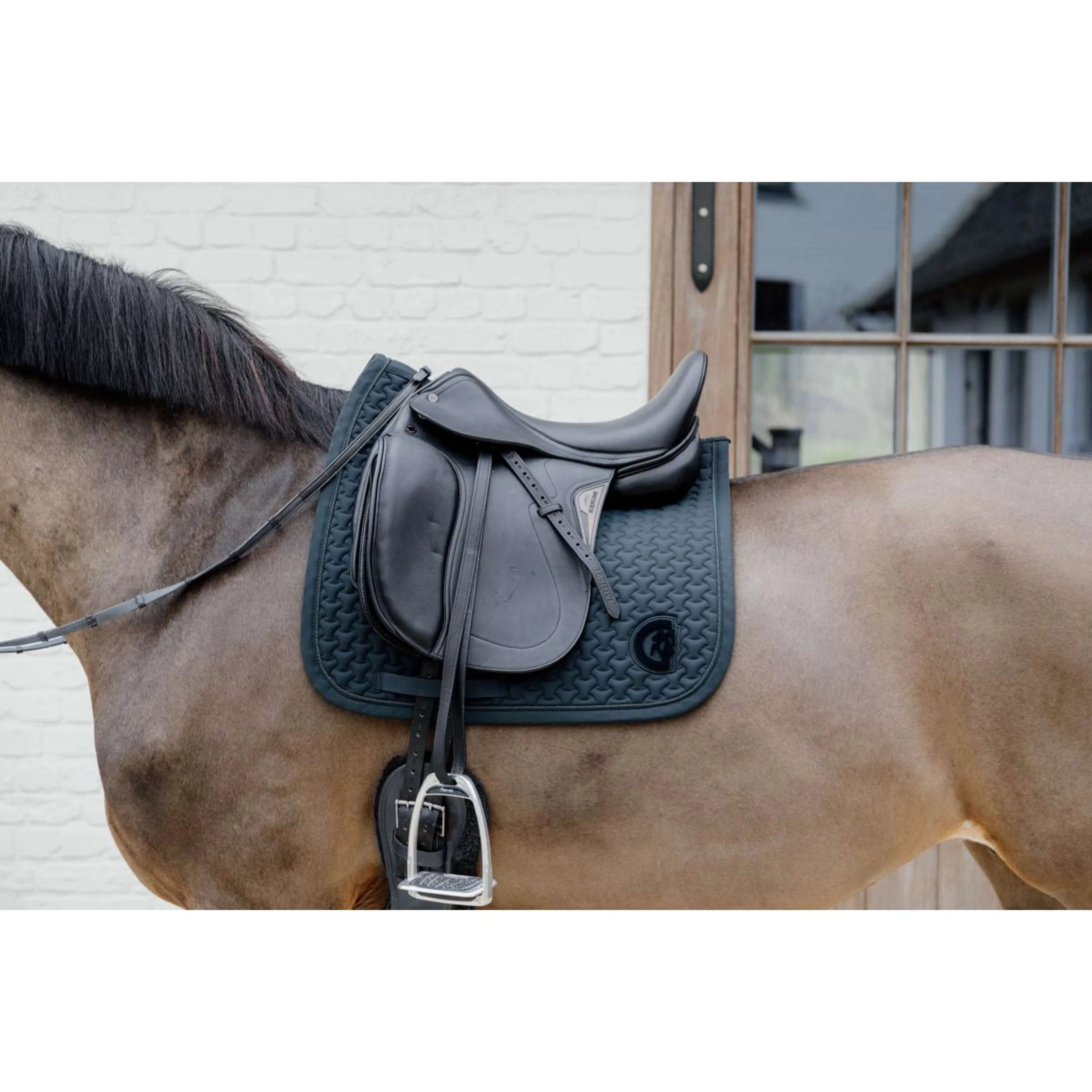 Kentucky Tapis de Selle Plaited 3D Logo Dressage Pine Green - Image 2