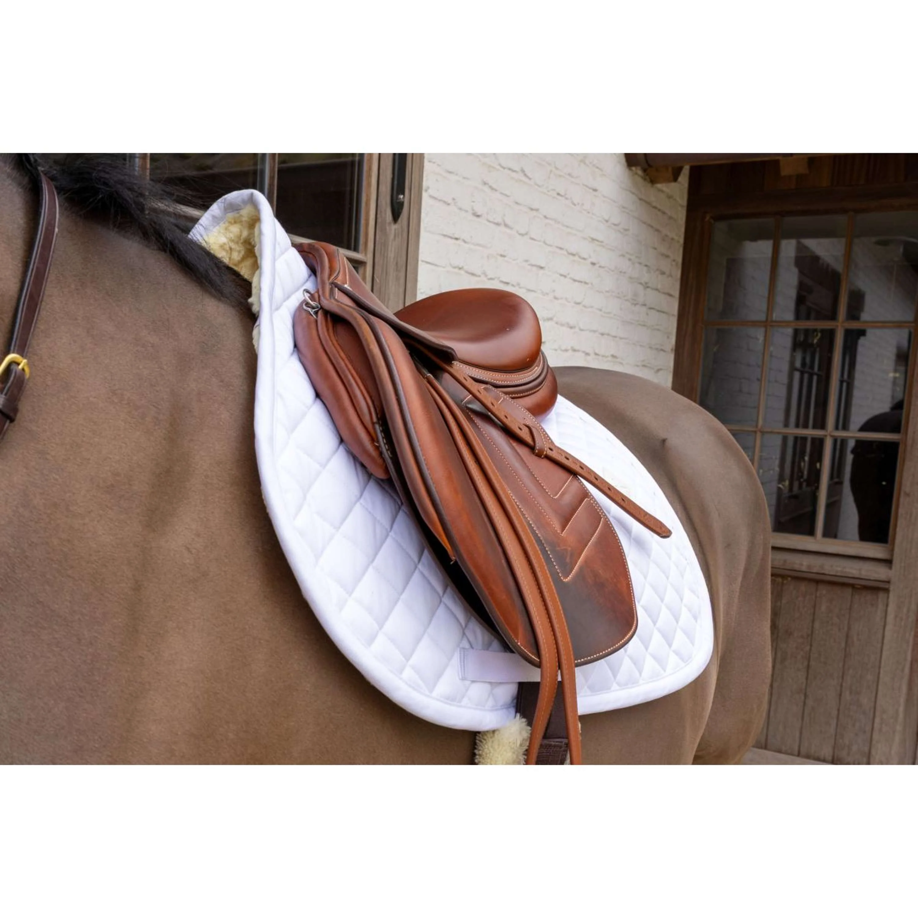 Kentucky Tapis de Selle Skin Friendly Diamond de Saut Blanc - Image 4