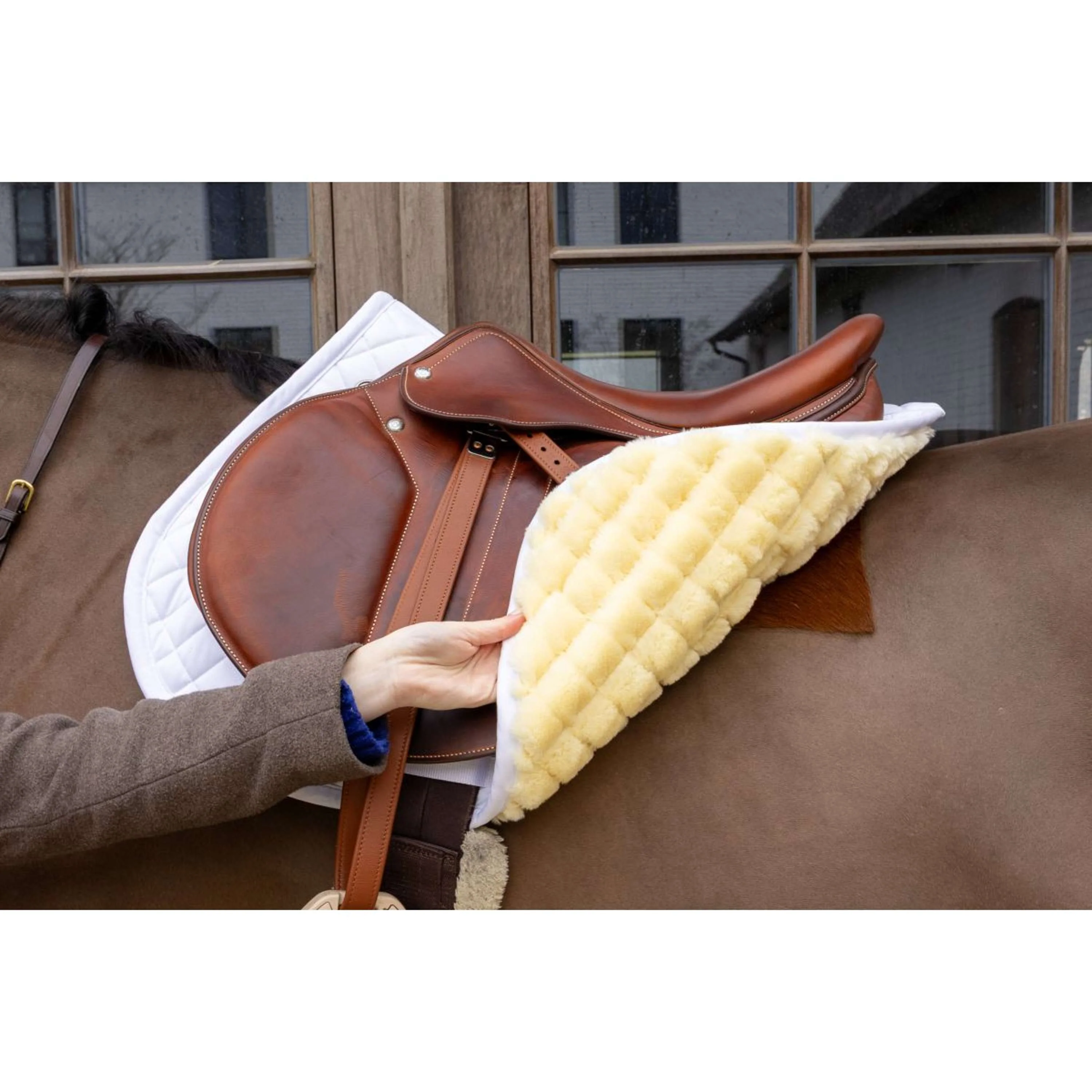 Kentucky Tapis de Selle Skin Friendly Diamond de Saut Blanc - Image 5
