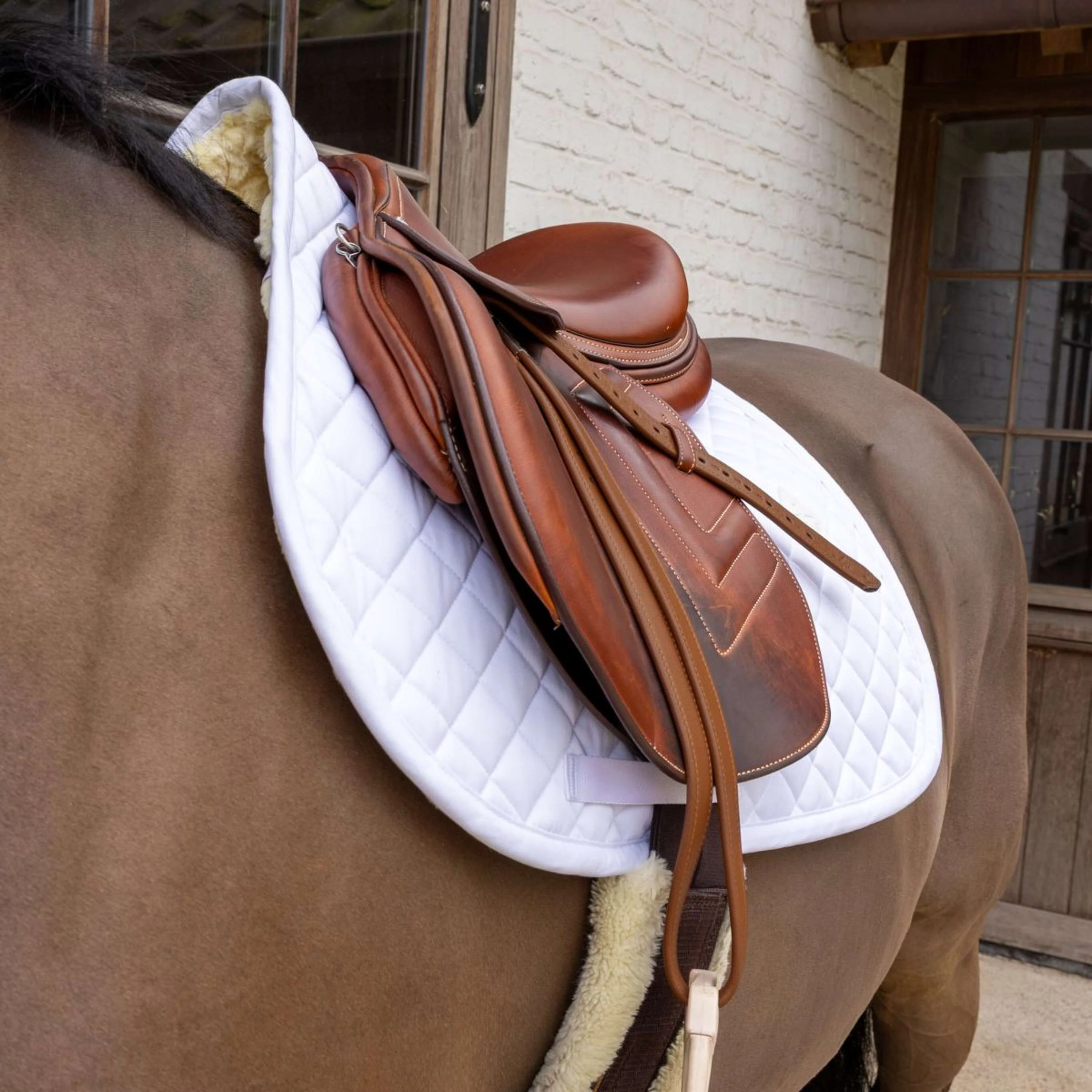 Kentucky Tapis de Selle Skin Friendly Diamond de Saut Blanc - Image 6