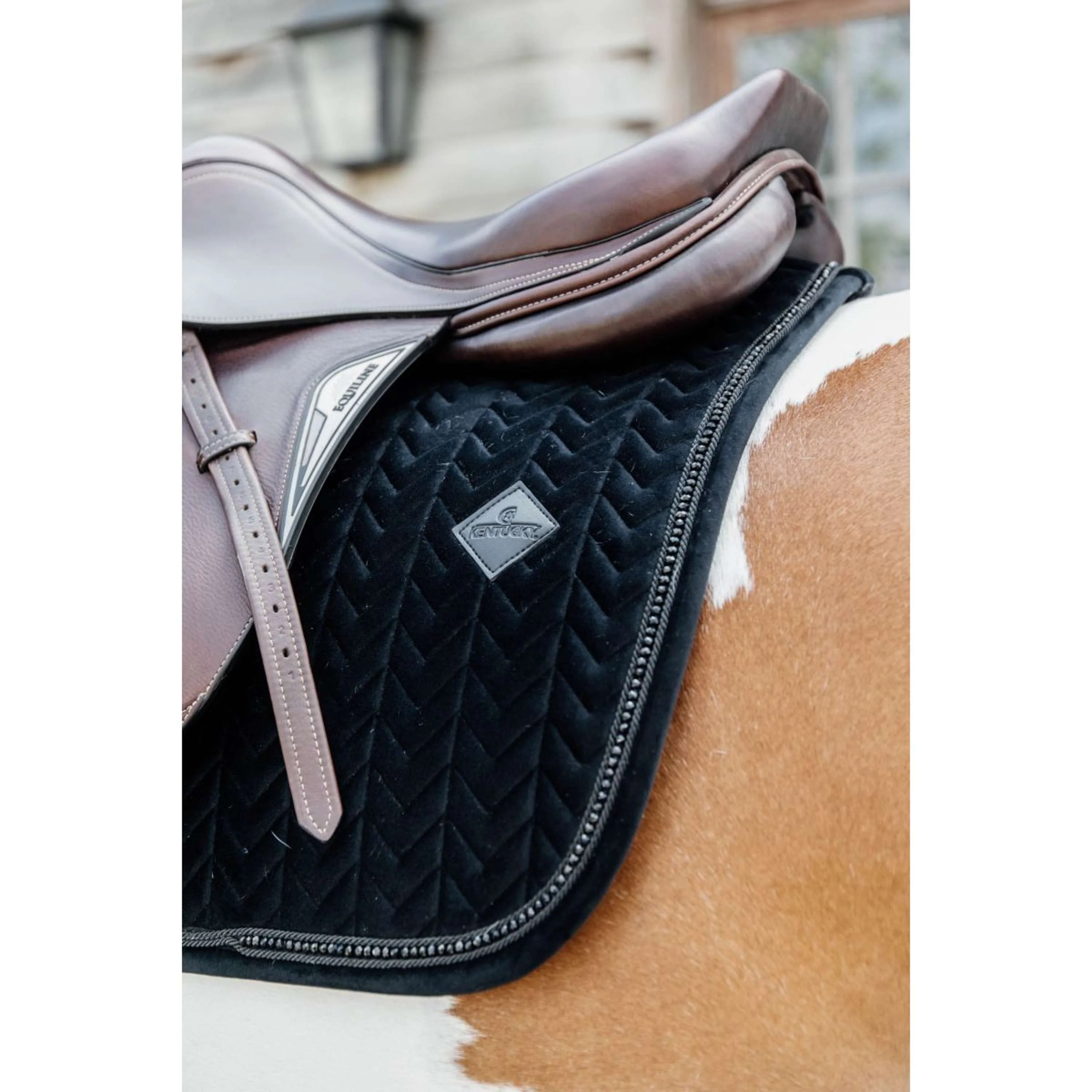 Kentucky Tapis de Selle velours Pearls de Saut Noir - Image 6