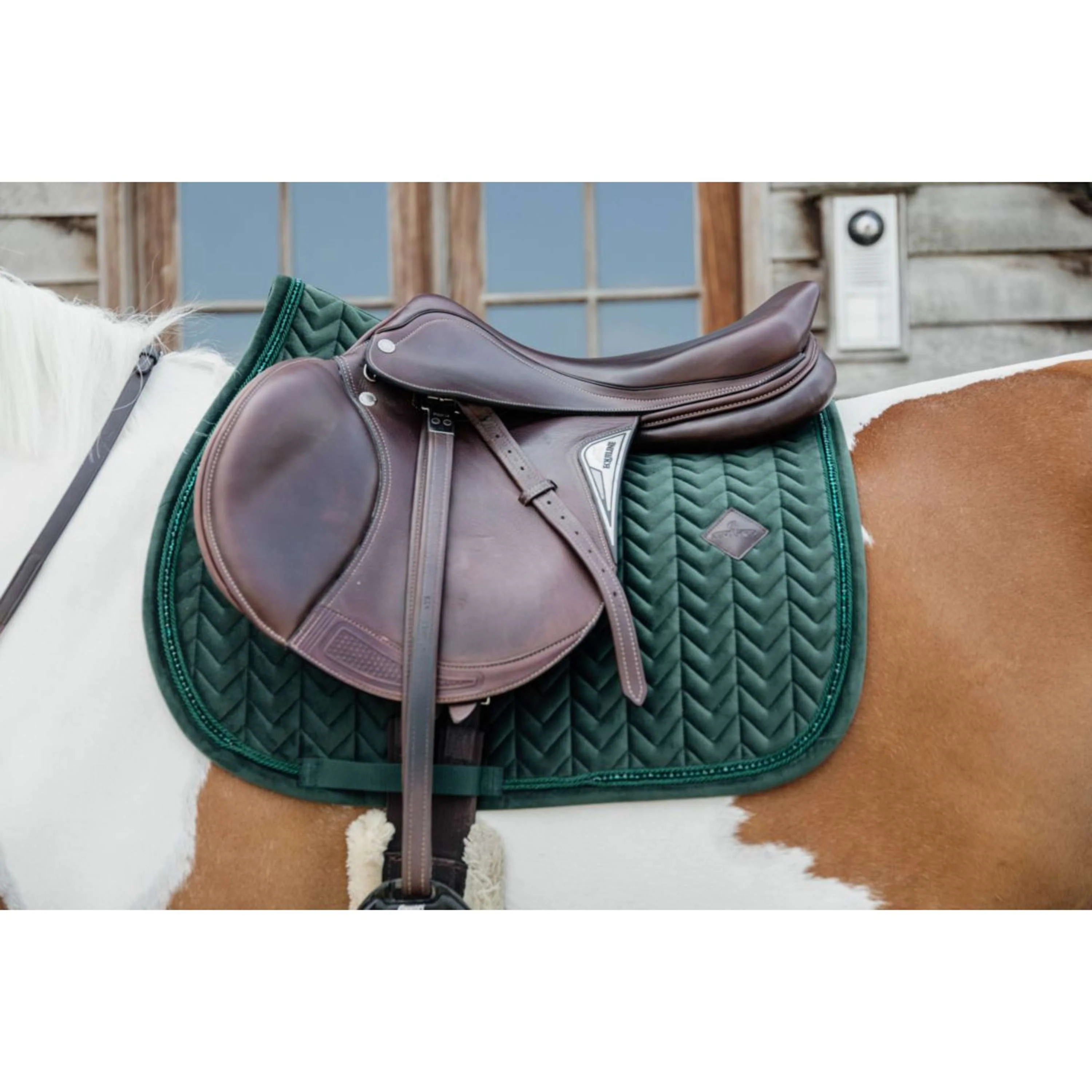 Kentucky Tapis de Selle velours Pearls de Saut Pine Green - Image 2