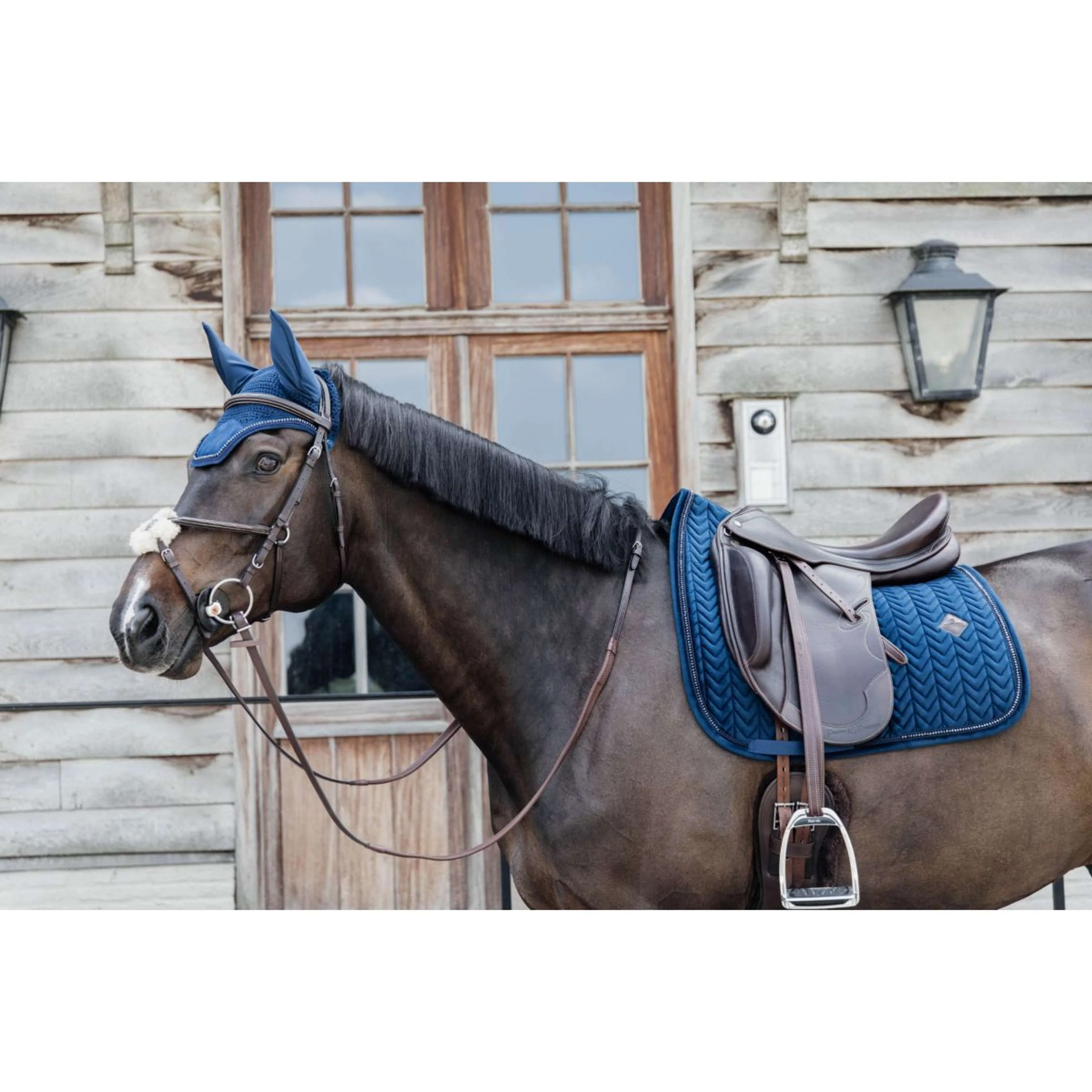 Kentucky Tapis de Selle velours Pearls Dressage Marin - Image 5