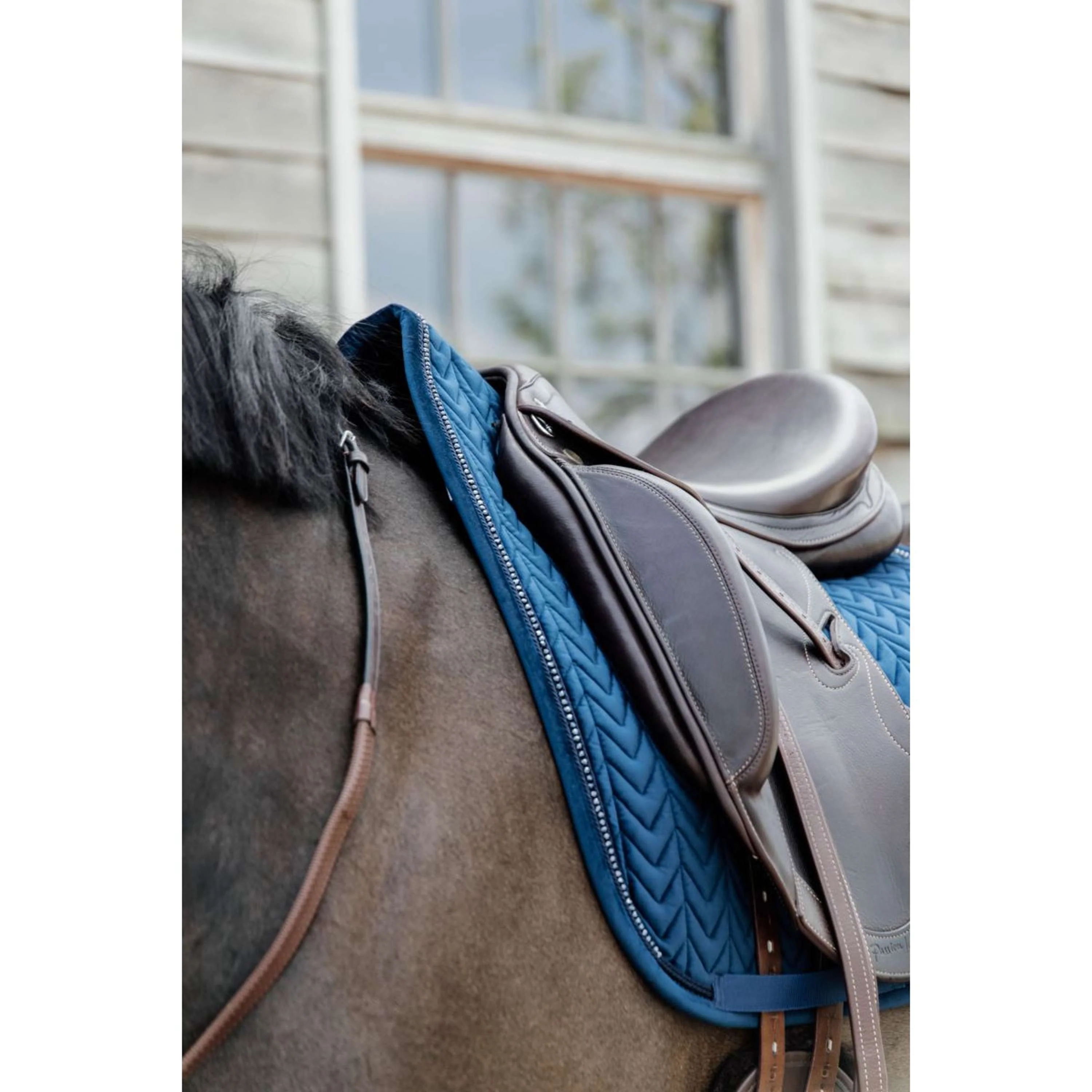 Kentucky Tapis de Selle velours Pearls Dressage Marin - Image 6