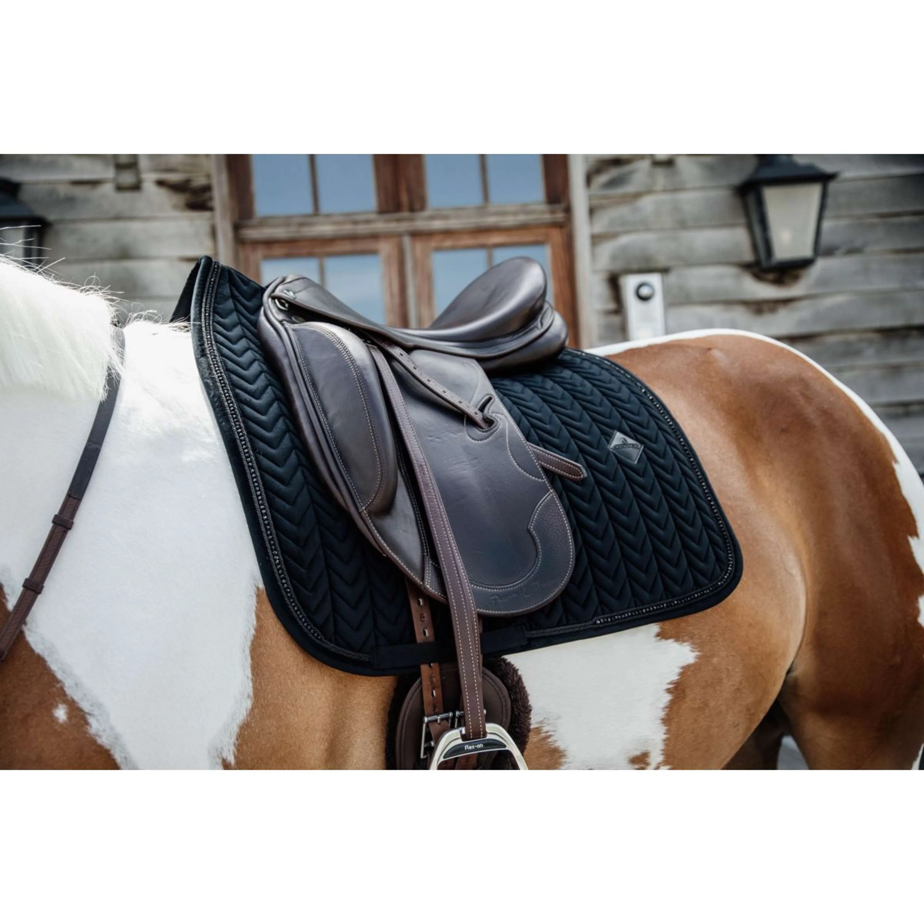 Kentucky Tapis de Selle velours Pearls Dressage Noir - Image 3