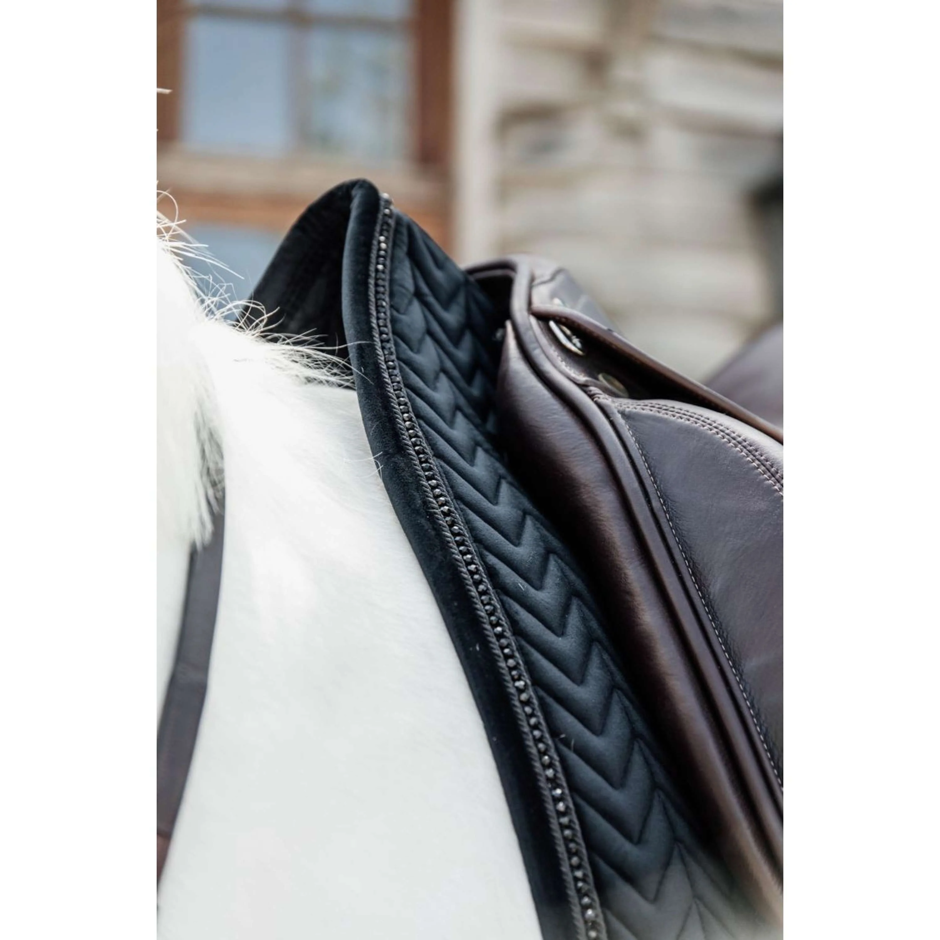 Kentucky Tapis de Selle velours Pearls Dressage Noir - Image 5