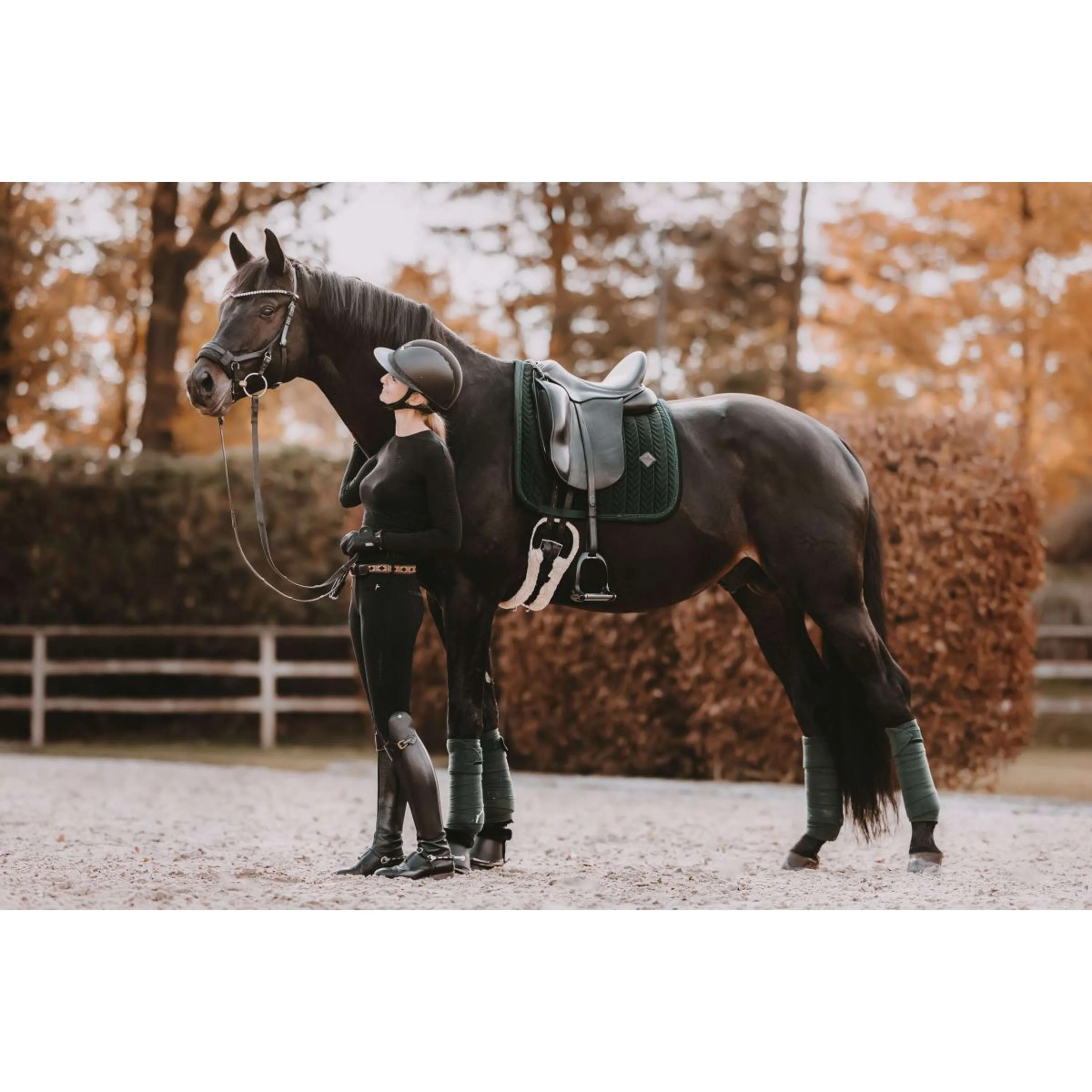 Kentucky Tapis de Selle velours Pearls Dressage Pine Green - Image 2