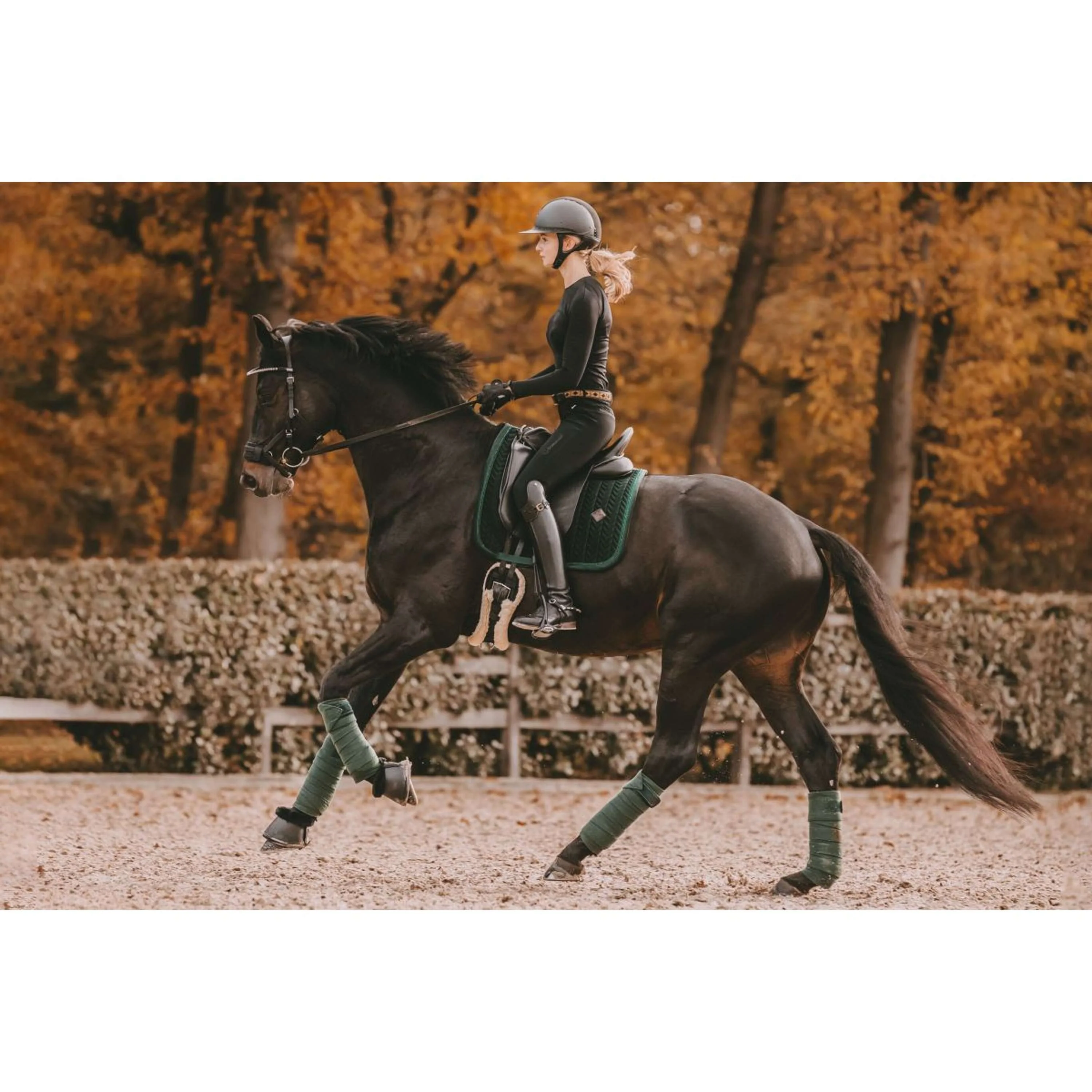 Kentucky Tapis de Selle velours Pearls Dressage Pine Green - Image 4