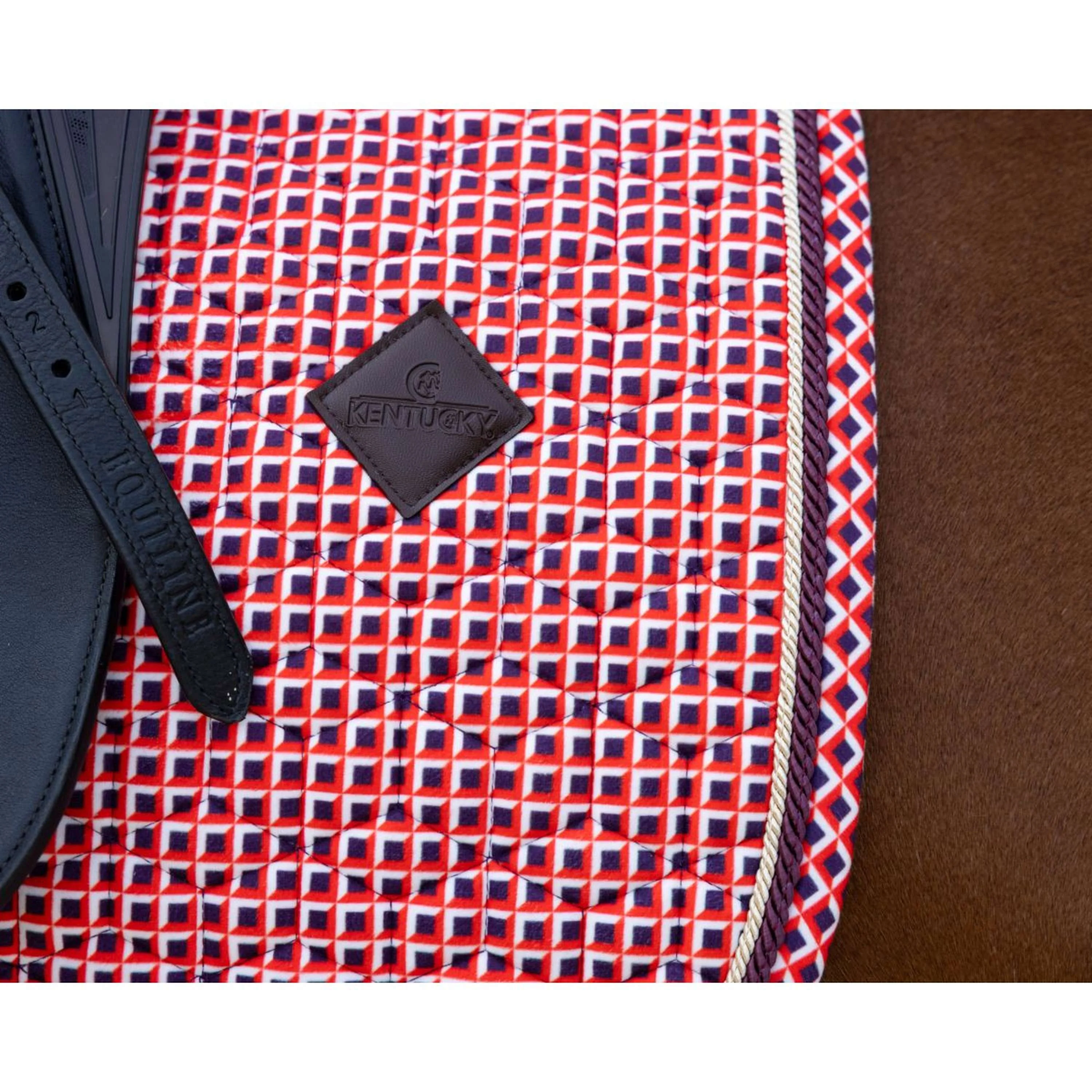 Kentucky Tapis de Selle Velvet Check de Saut Violet - Image 2