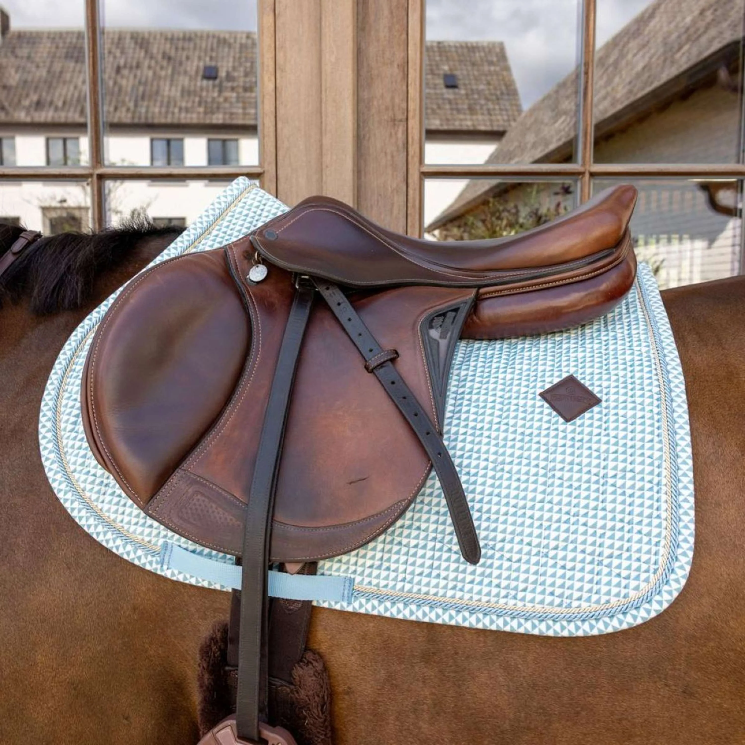 Kentucky Tapis de Selle Velvet Flags de Saut Bleu clair - Image 2