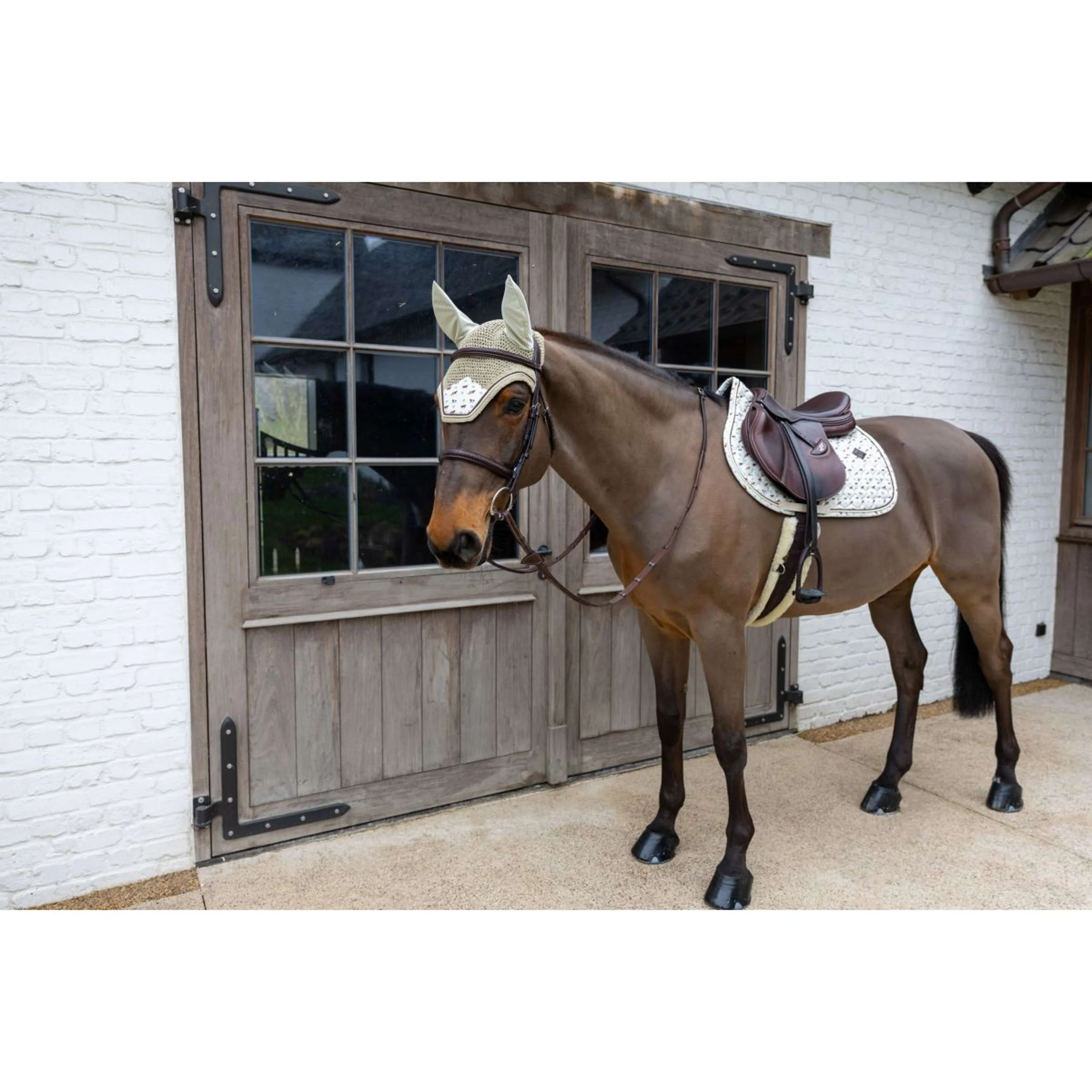 Kentucky Tapis de Selle Velvet Horse Printing Beige - Image 4