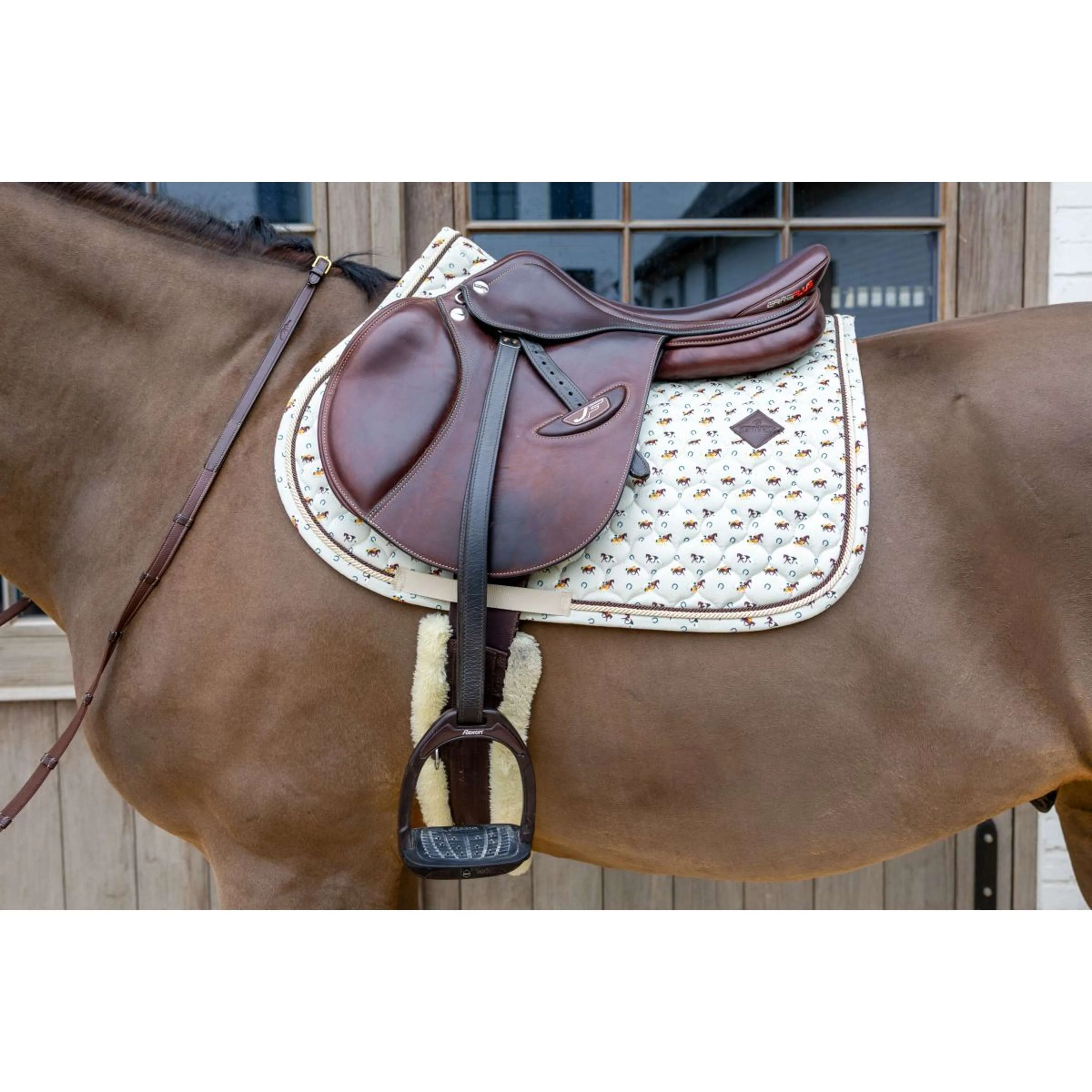 Kentucky Tapis de Selle Velvet Horse Printing Beige - Image 5