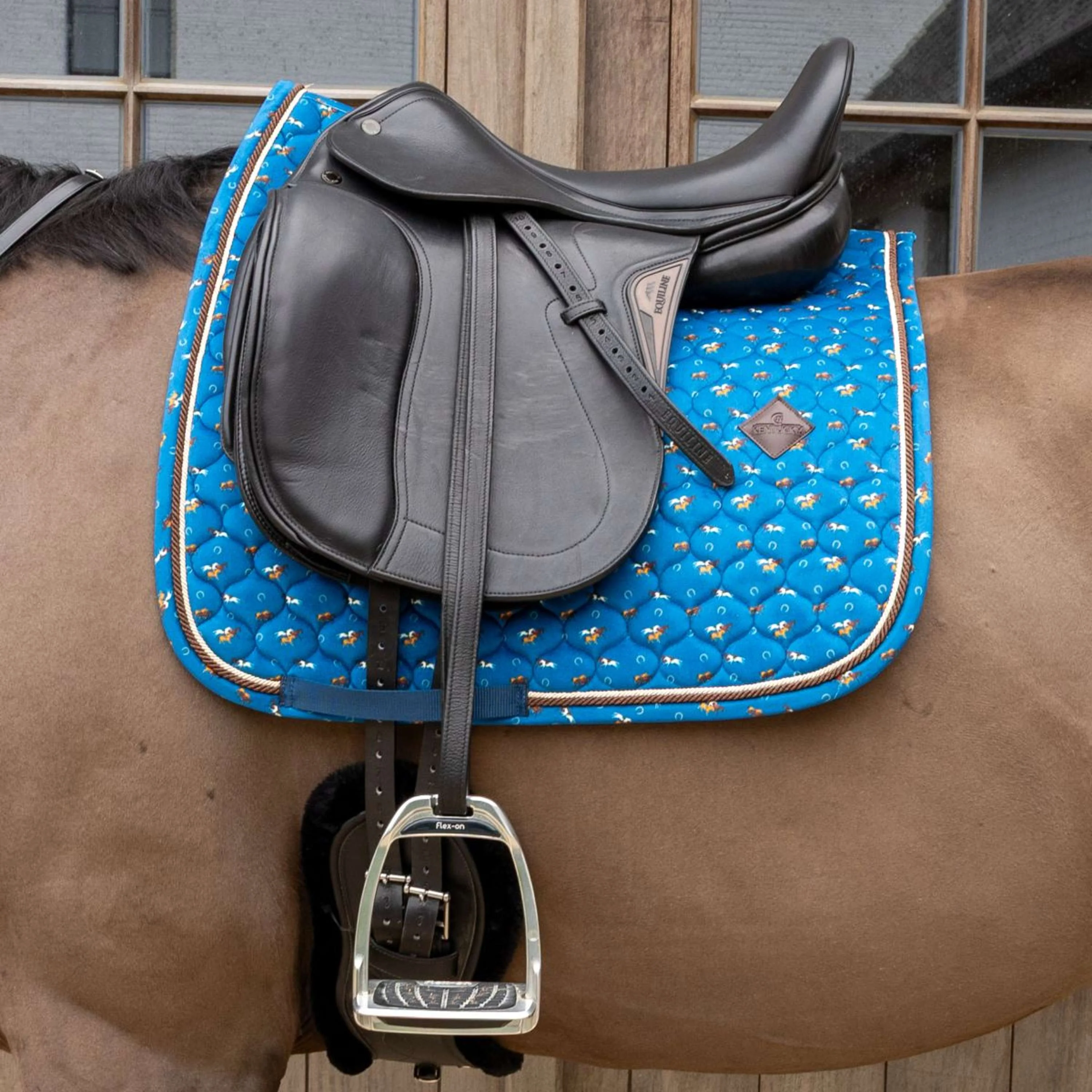 Kentucky Tapis de Selle Velvet Horse Printing Dressage Marin - Image 2