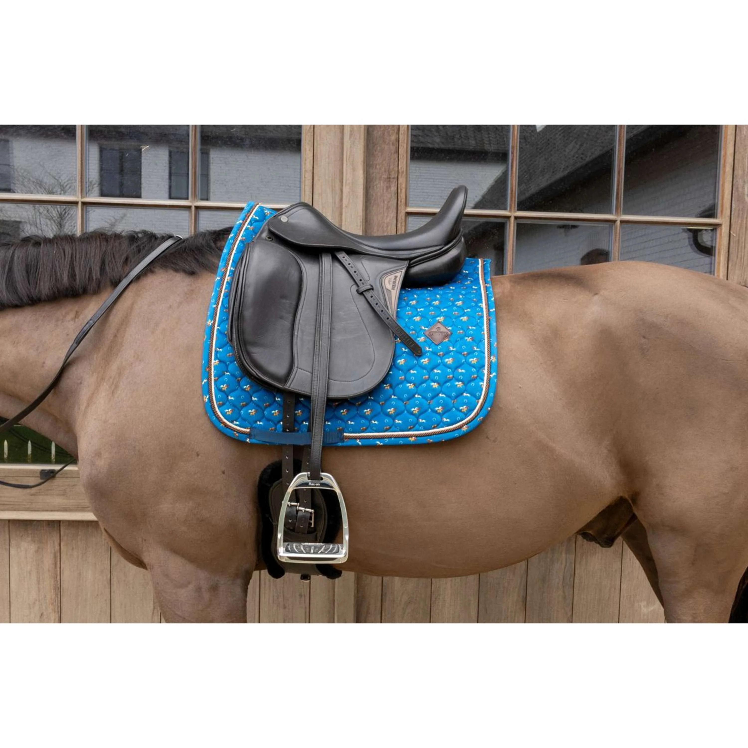 Kentucky Tapis de Selle Velvet Horse Printing Dressage Marin - Image 6