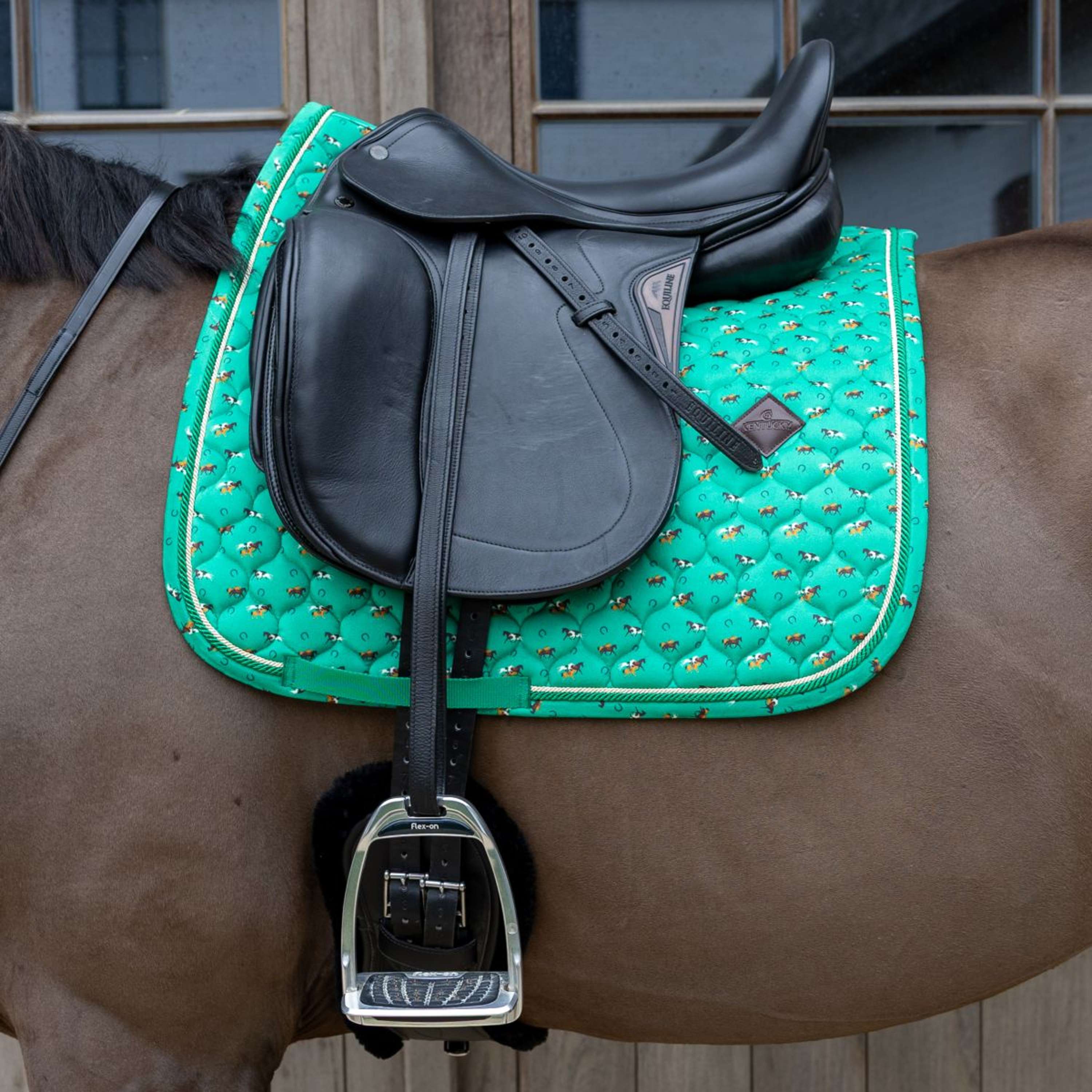 Kentucky Tapis de Selle Velvet Horse Printing Dressage Vert - Image 2