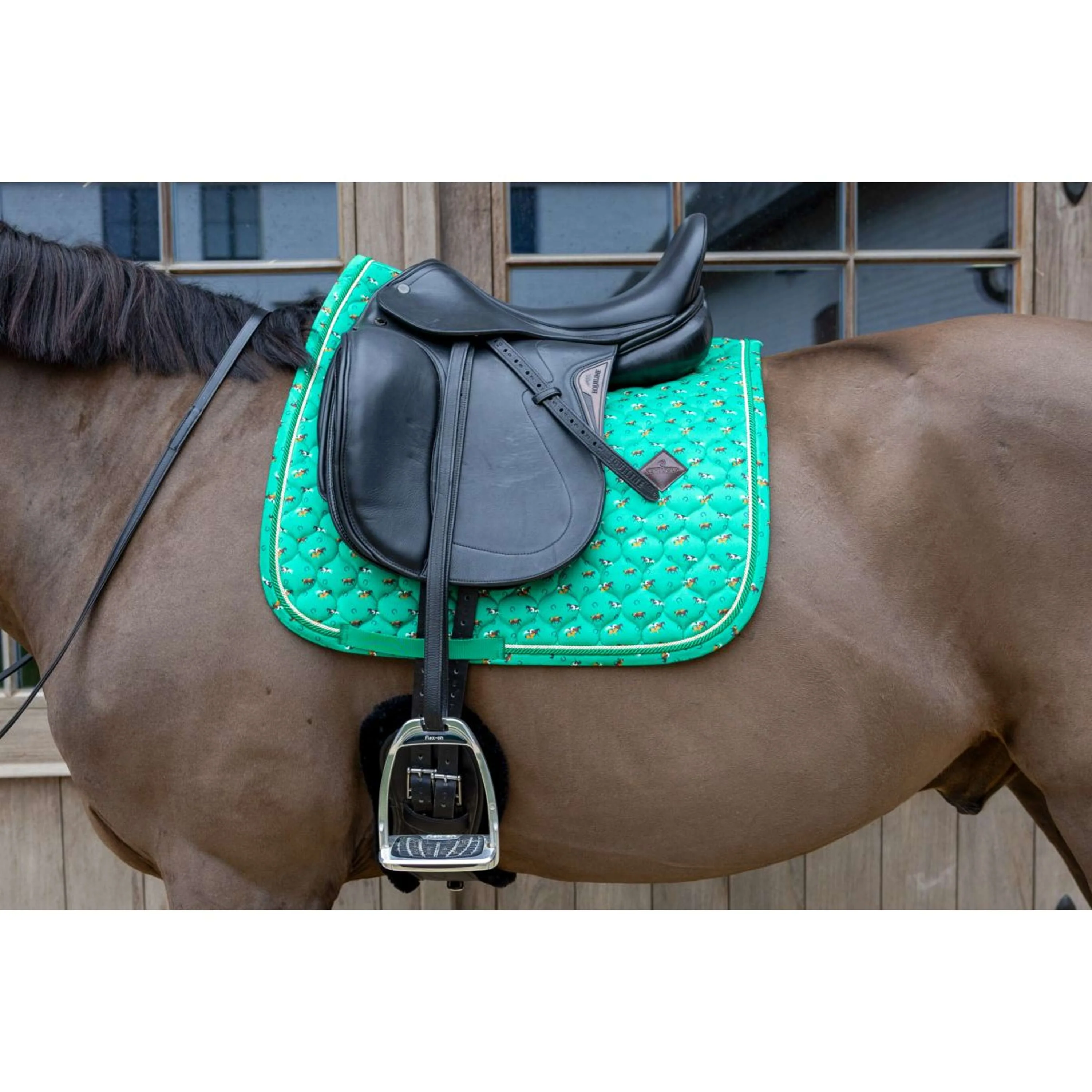 Kentucky Tapis de Selle Velvet Horse Printing Dressage Vert - Image 5