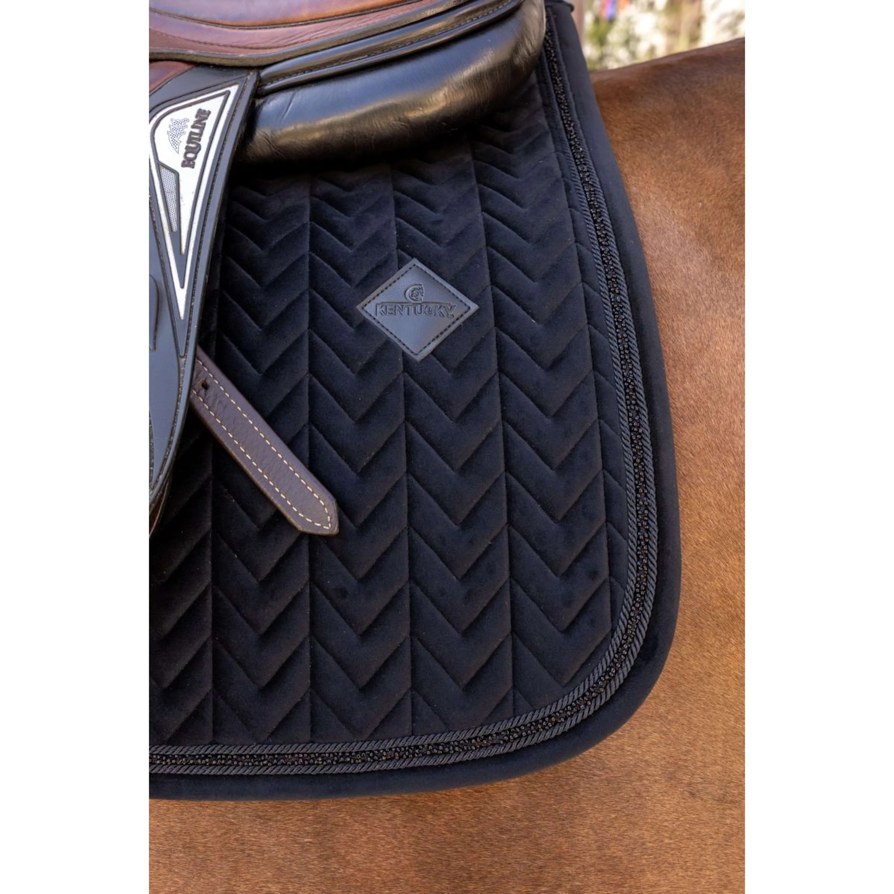 Kentucky Tapis de Selle Velvet Mini Pearls de Saut Noir - Image 3