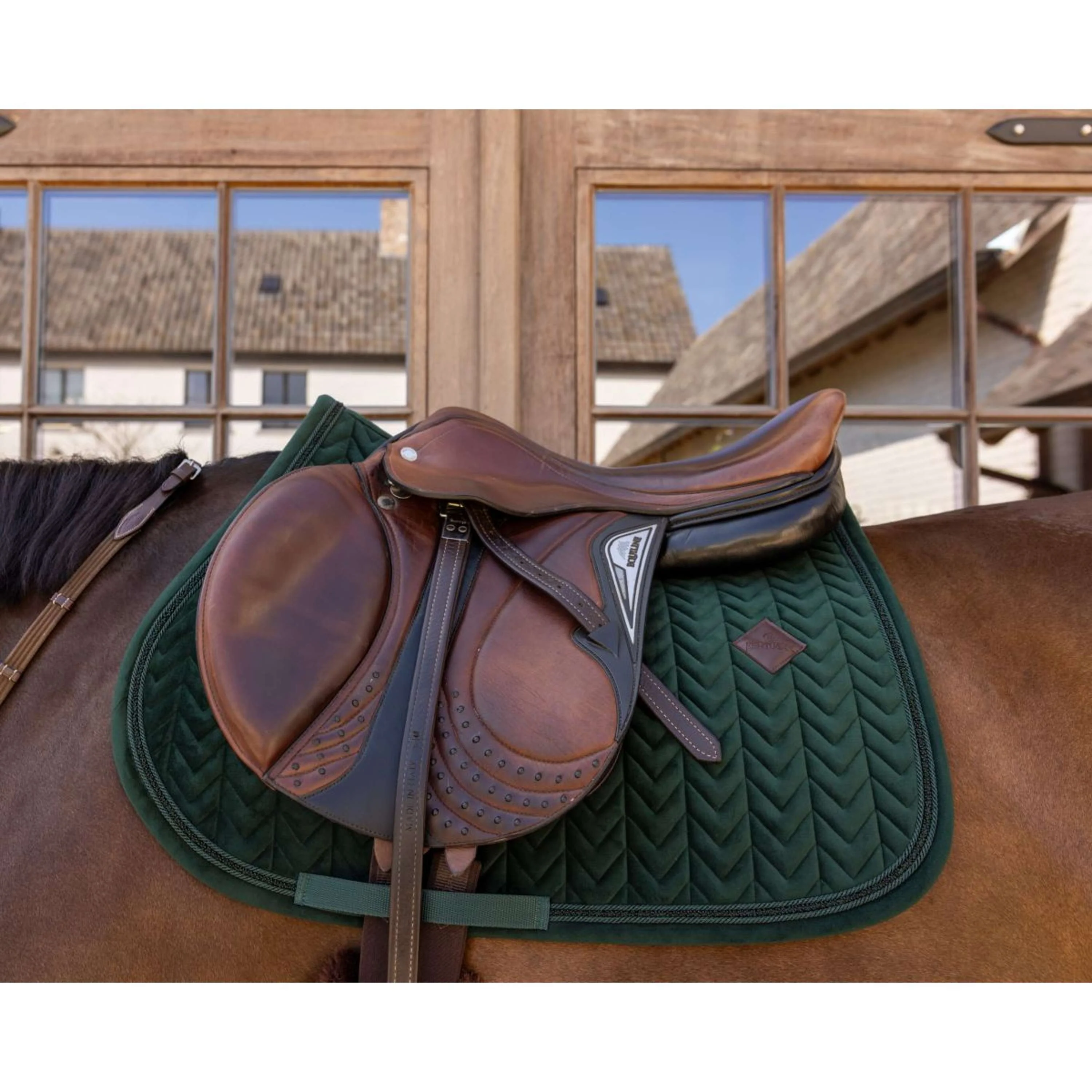 Kentucky Tapis de Selle Velvet Mini Pearls de Saut Pine Green - Image 3