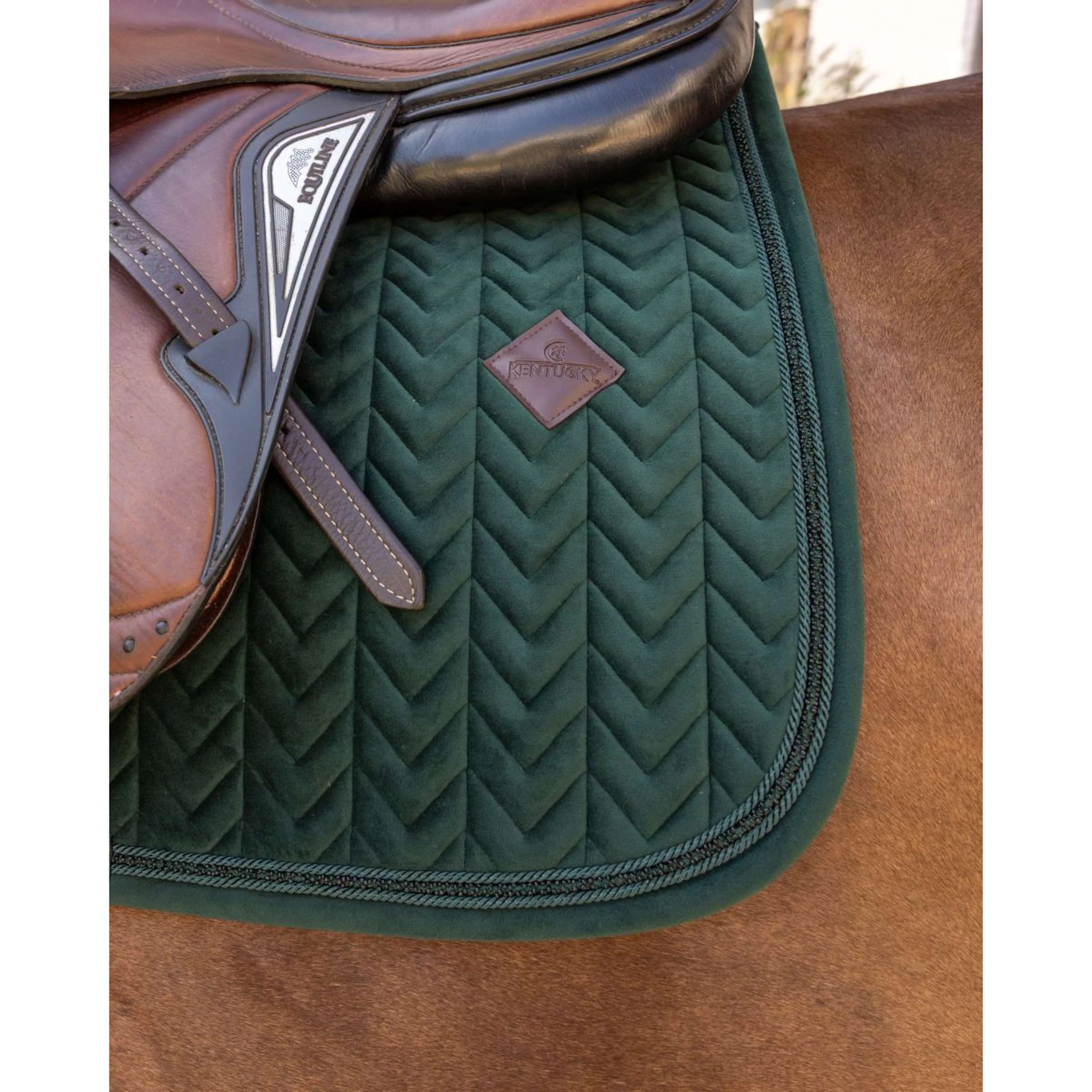 Kentucky Tapis de Selle Velvet Mini Pearls de Saut Pine Green - Image 5