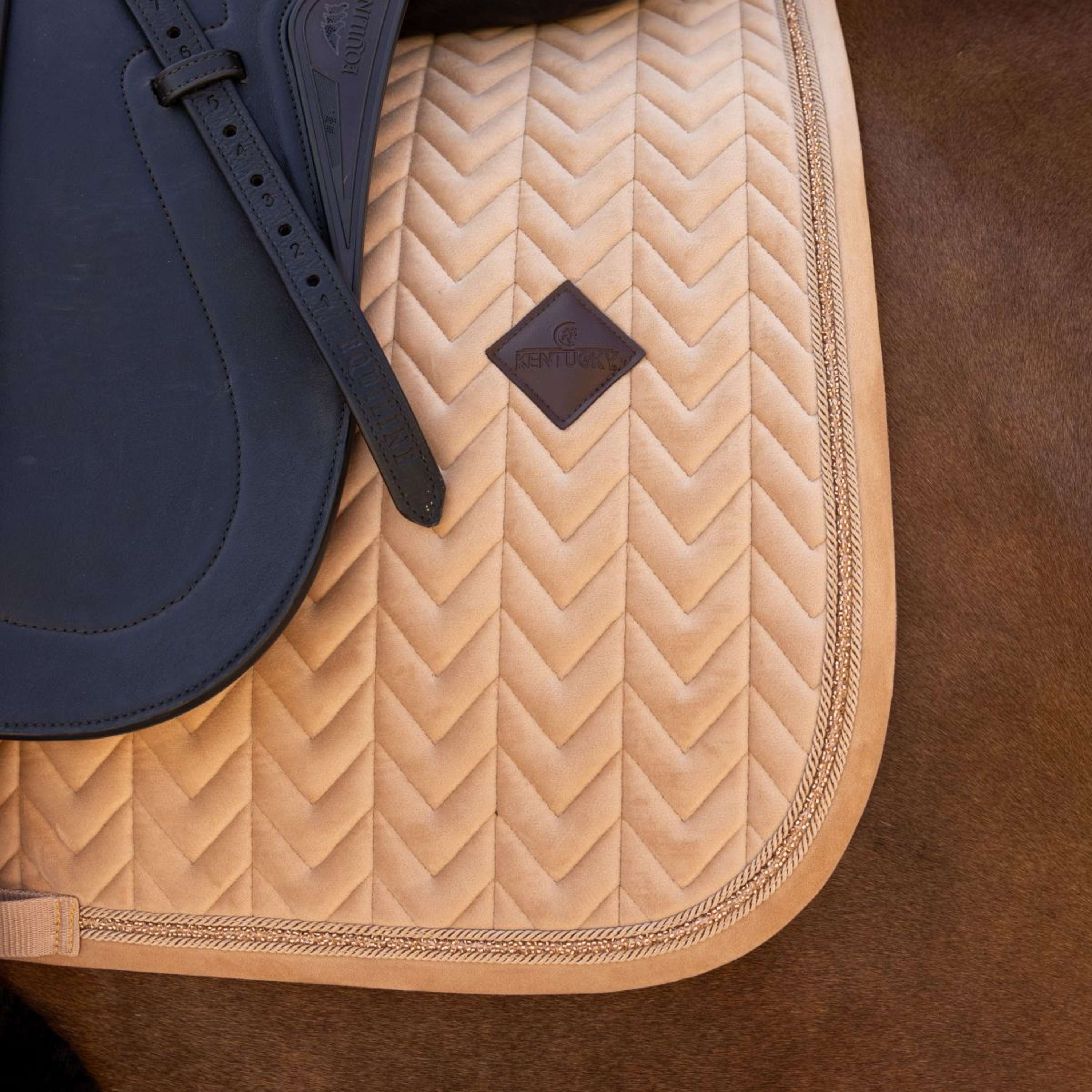 Kentucky Tapis de Selle Velvet Mini Pearls Dressage Beige - Image 4