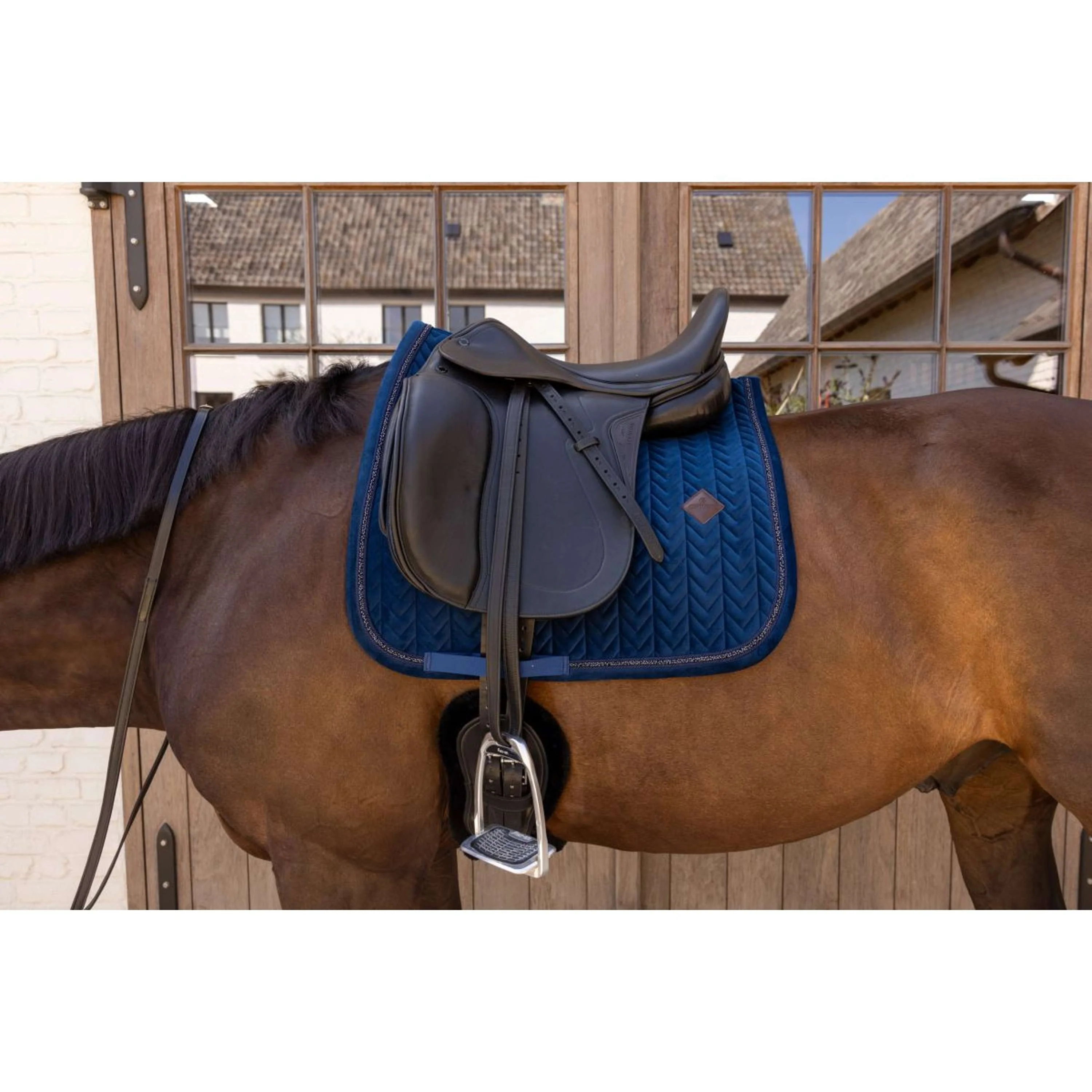 Kentucky Tapis de Selle Velvet Mini Pearls Dressage Marin - Image 3