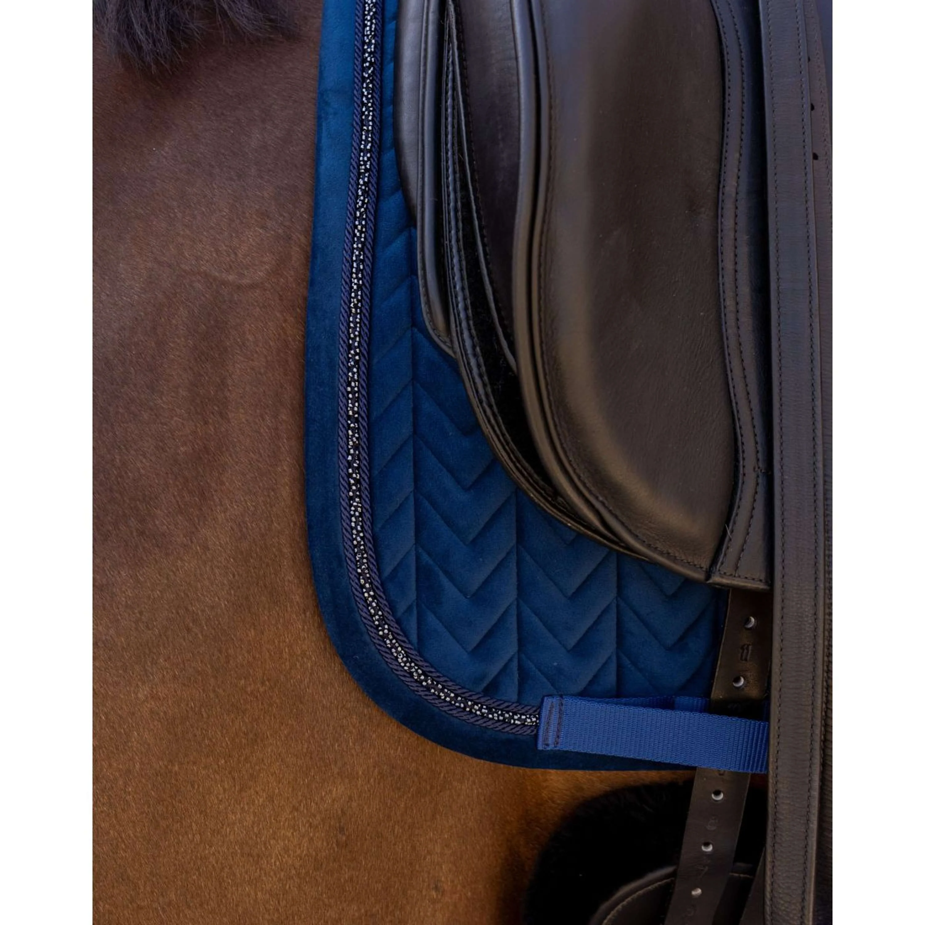 Kentucky Tapis de Selle Velvet Mini Pearls Dressage Marin - Image 5