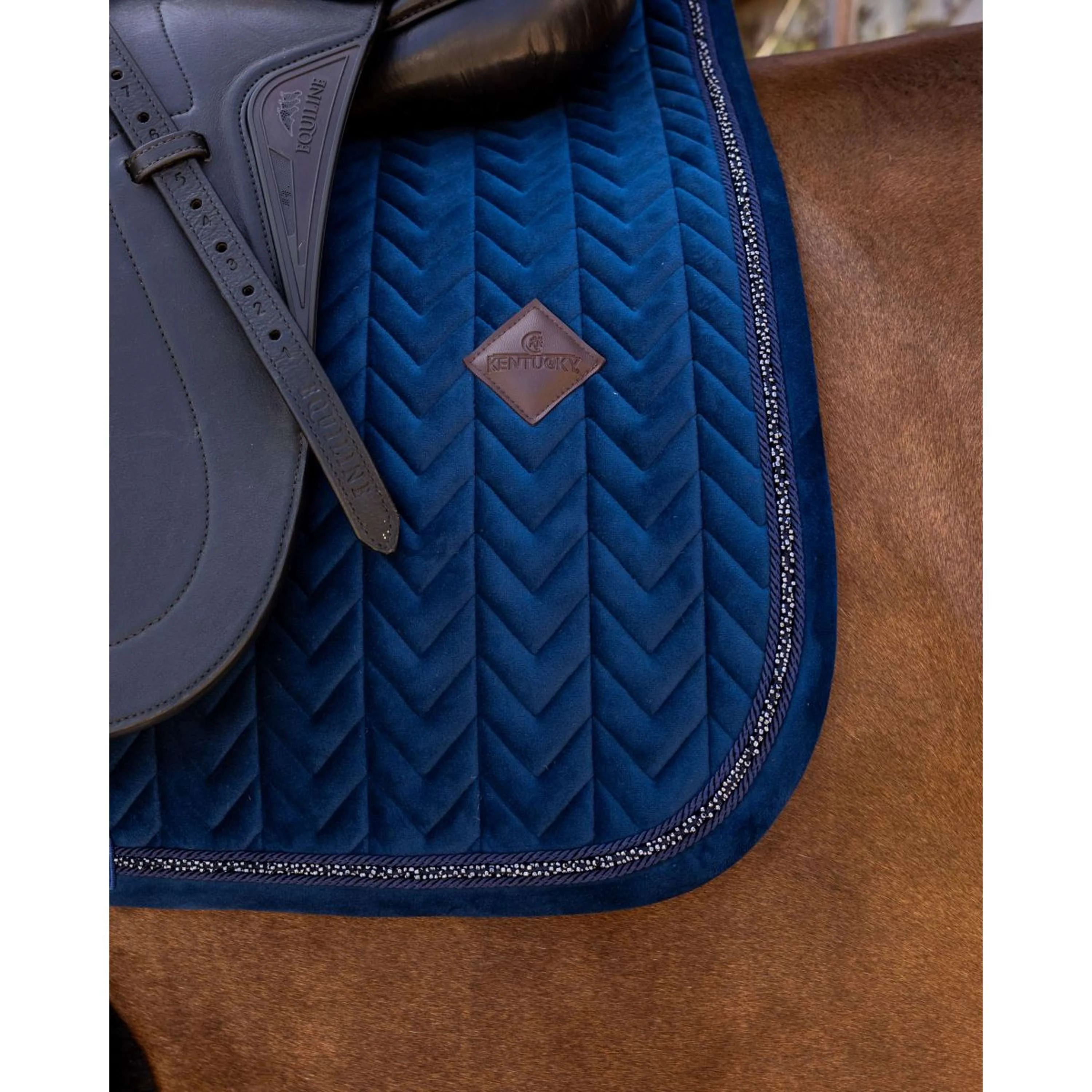 Kentucky Tapis de Selle Velvet Mini Pearls Dressage Marin - Image 6