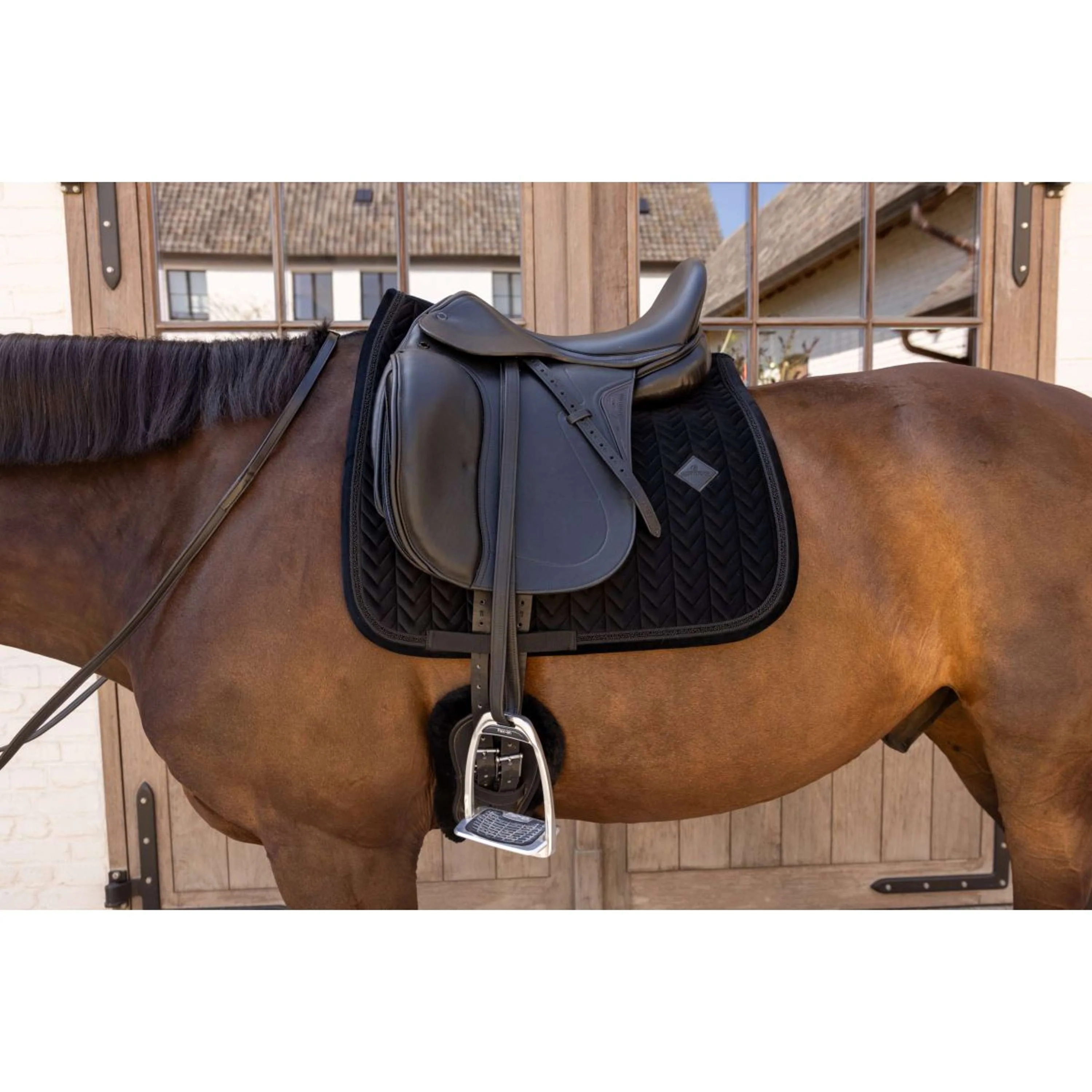 Kentucky Tapis de Selle Velvet Mini Pearls Dressage Noir - Image 3