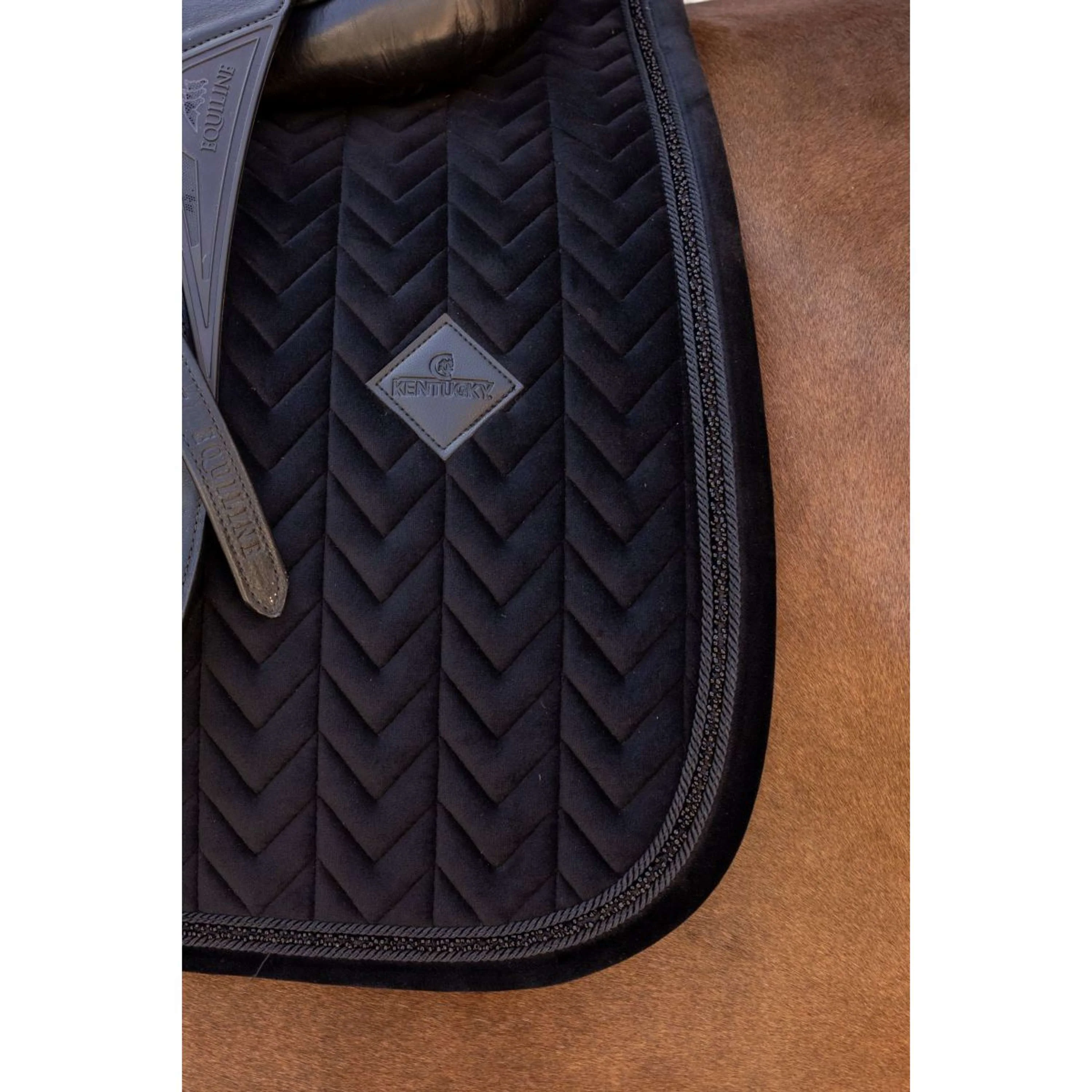 Kentucky Tapis de Selle Velvet Mini Pearls Dressage Noir - Image 5