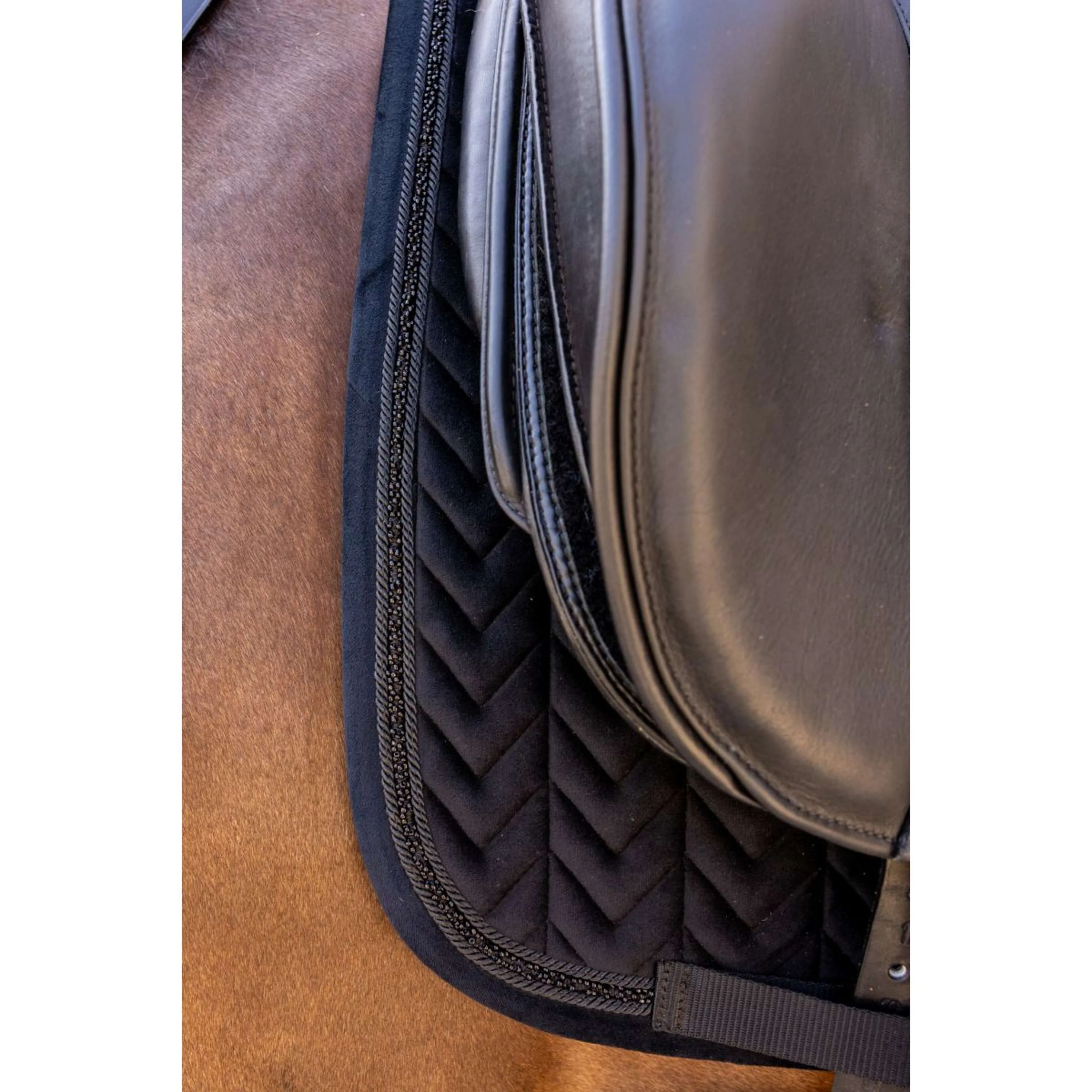 Kentucky Tapis de Selle Velvet Mini Pearls Dressage Noir - Image 6