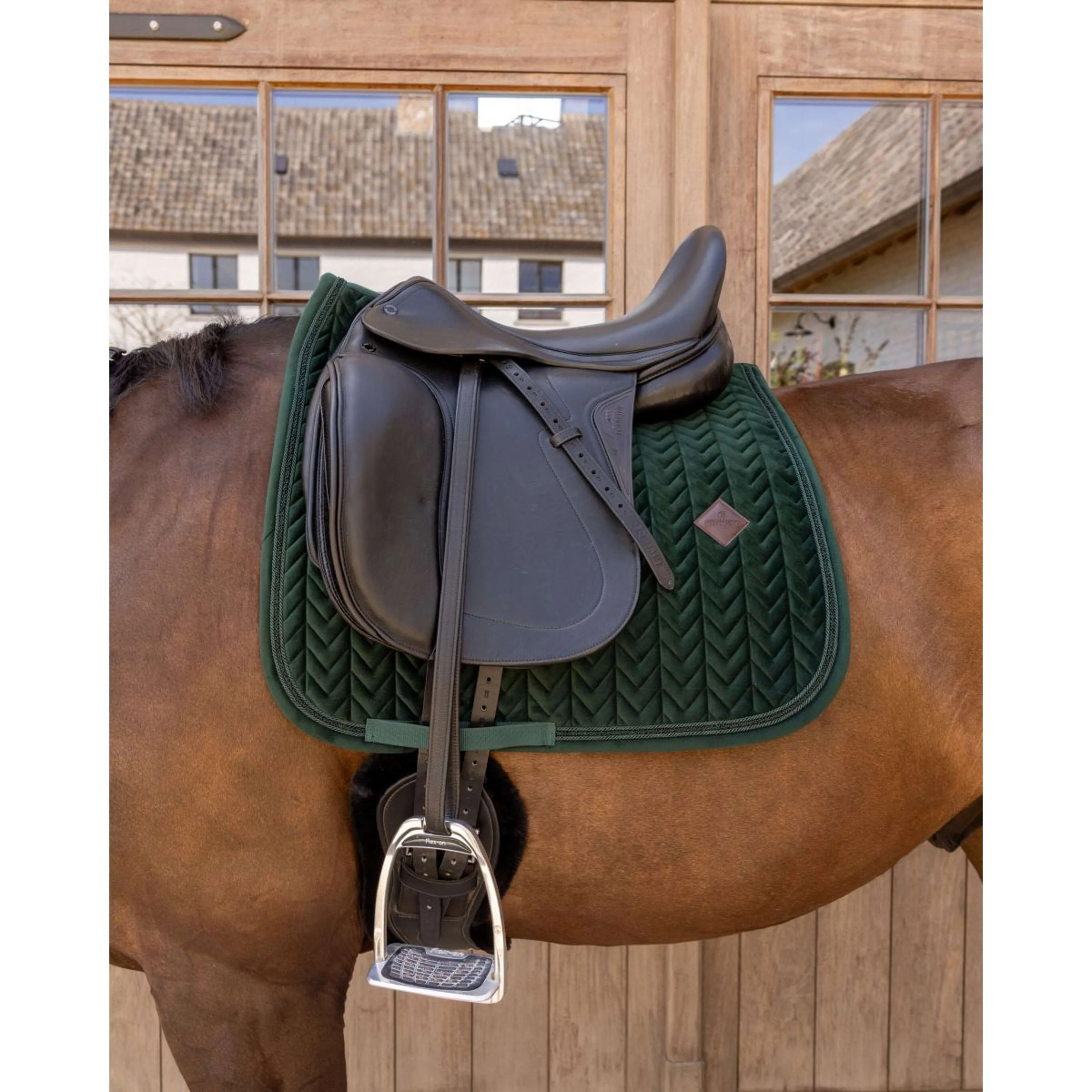 Kentucky Tapis de Selle Velvet Mini Pearls Dressage Pine Green - Image 3