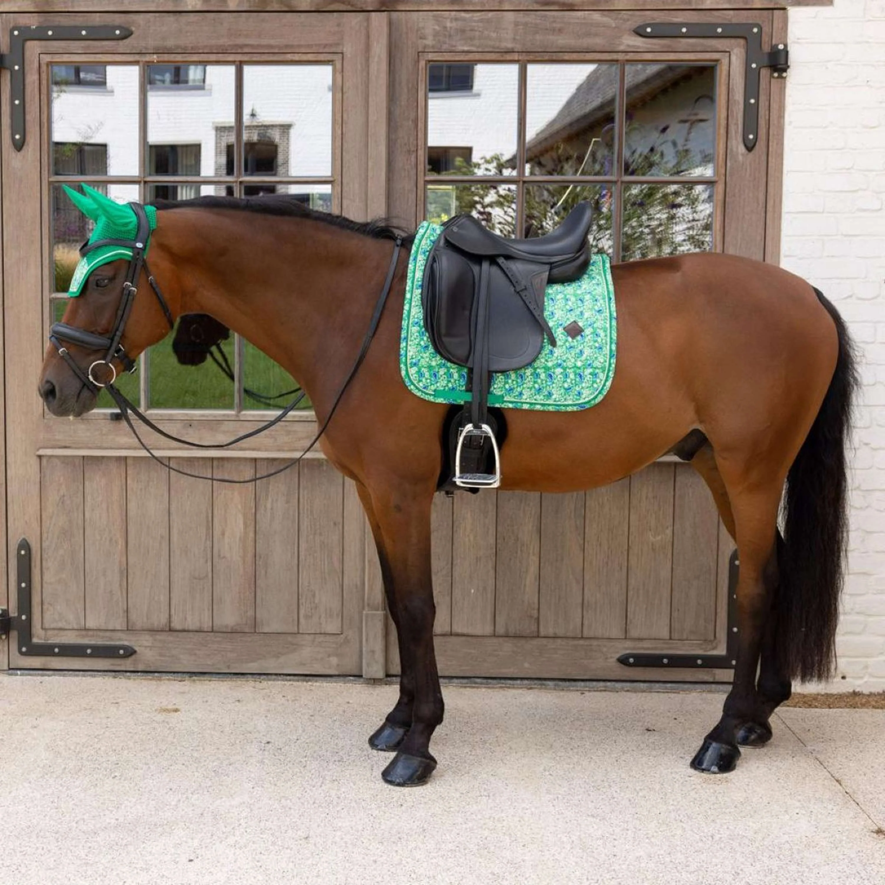 Kentucky Tapis de Selle Velvet Paisley Garden Dressage Vert/Marine - Image 3