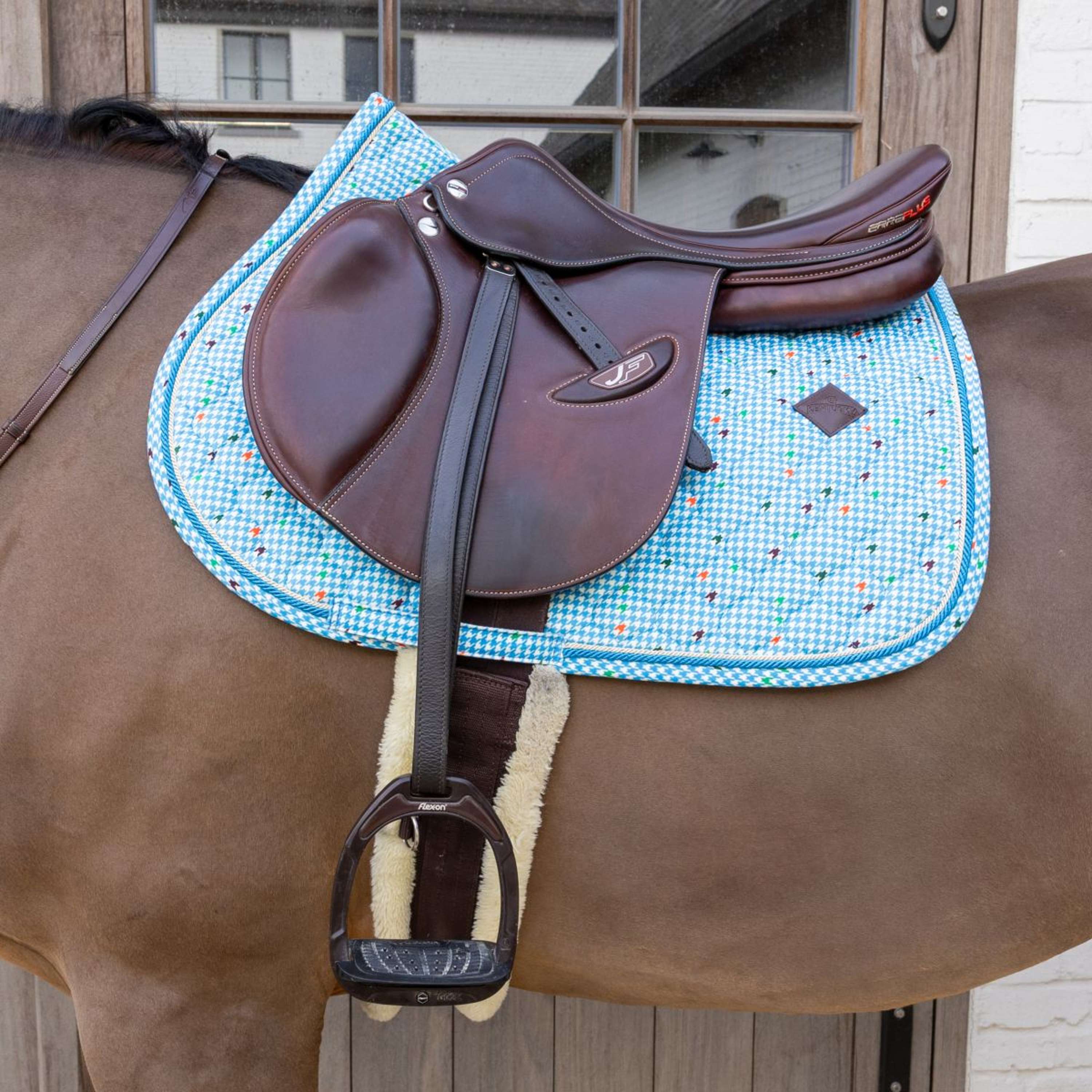 Kentucky Tapis de Selle Velvet Pied De Poule de Saut Marin - Image 2