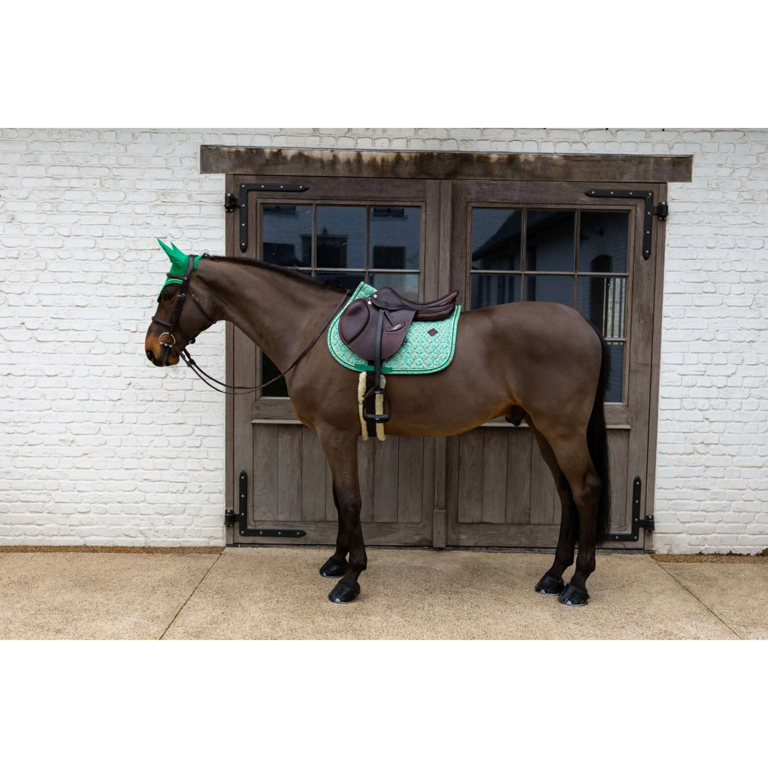 Kentucky Tapis de Selle Velvet Pied De Poule de Saut Vert clair - Image 4