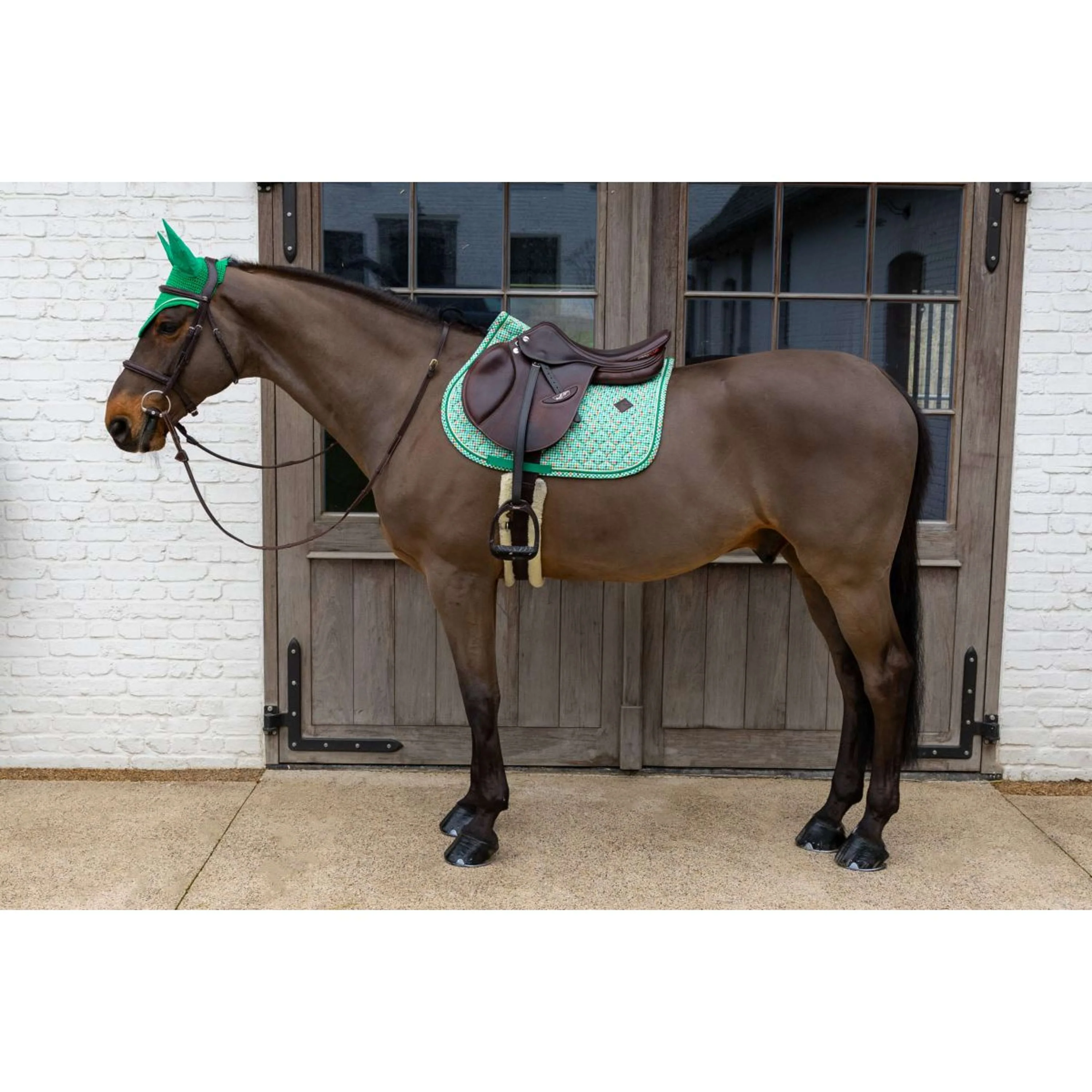Kentucky Tapis de Selle Velvet Pied De Poule de Saut Vert clair - Image 6